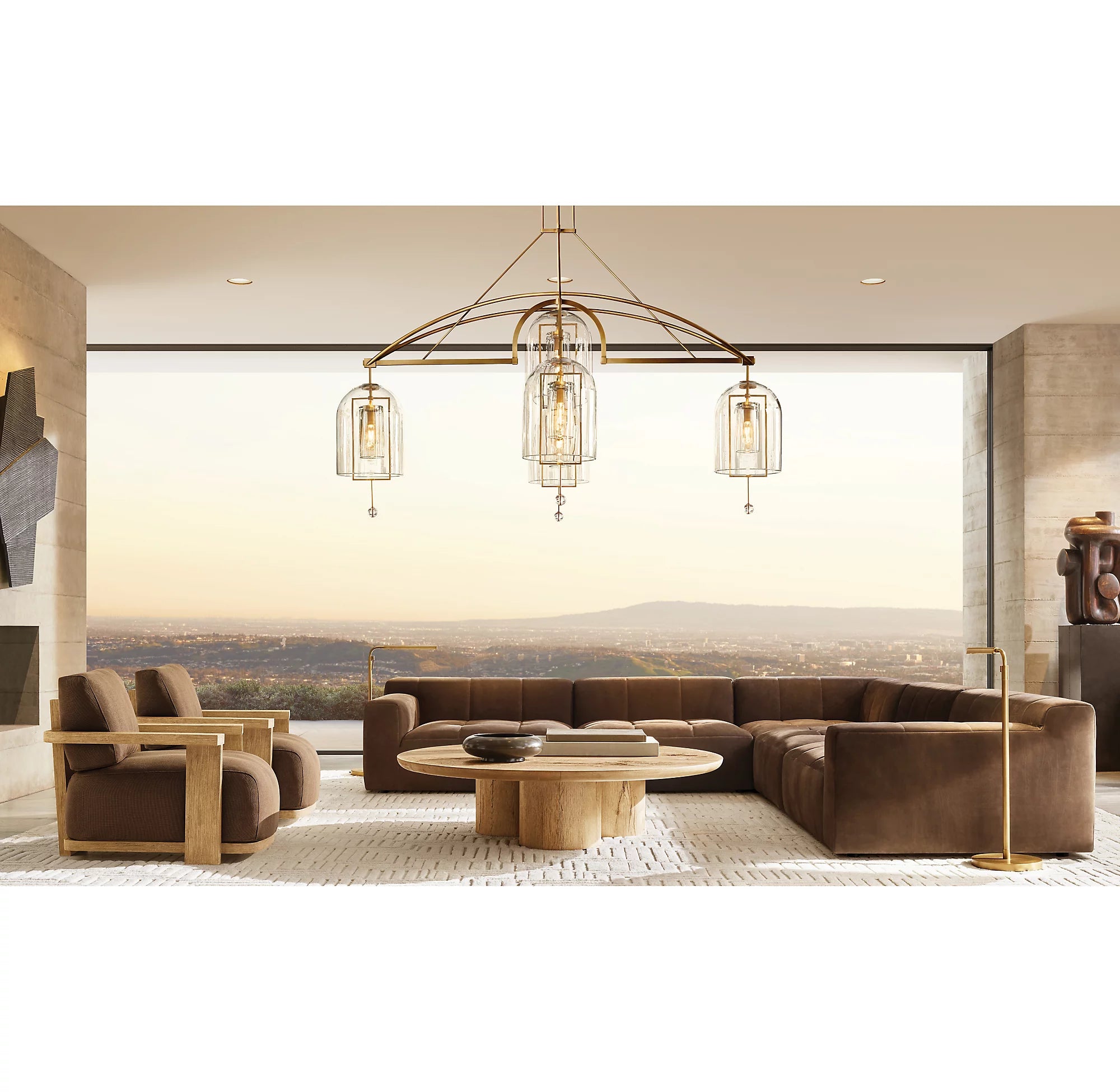 61 Inch Bell Glass Chandelier - Fulcrum