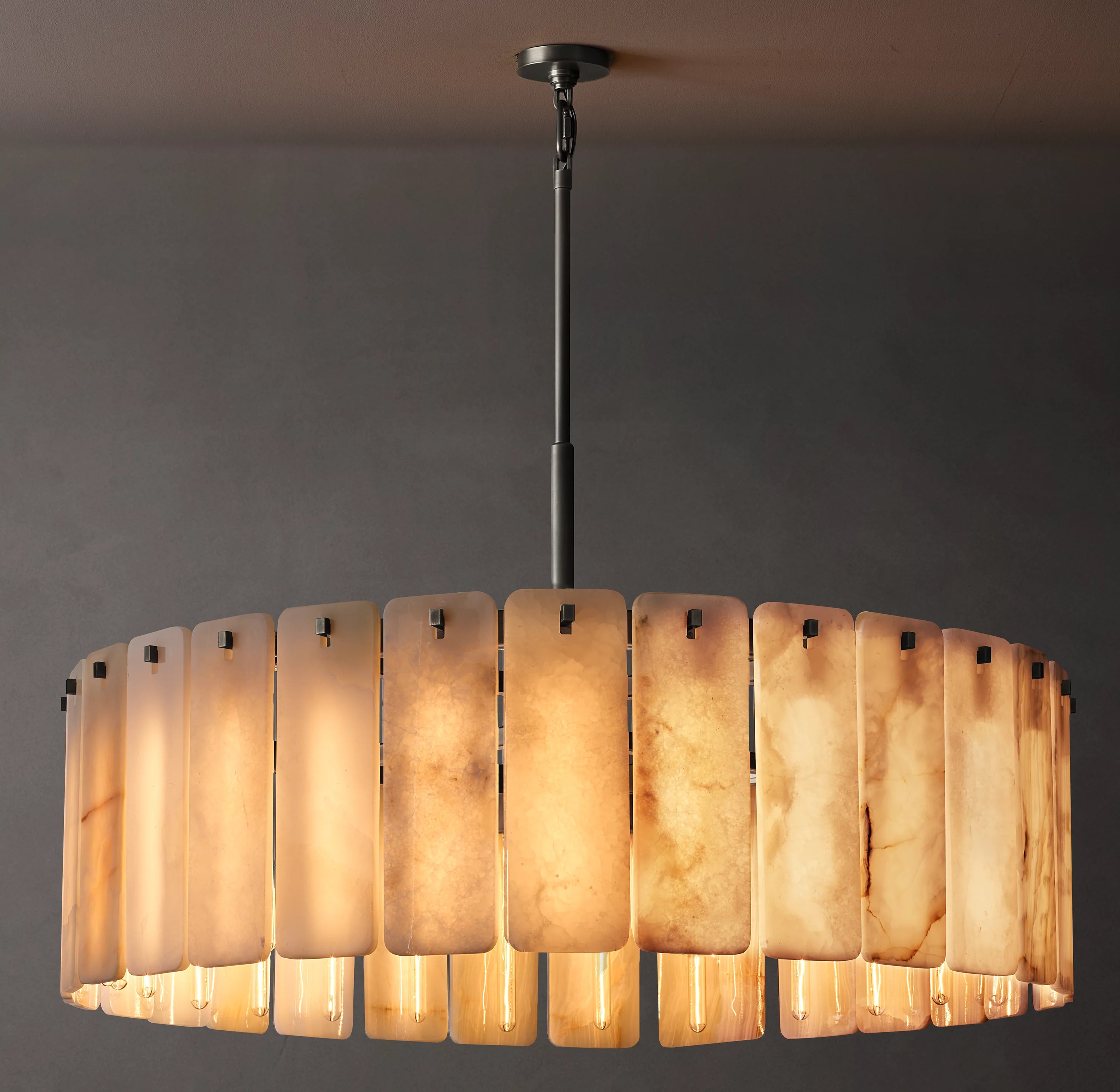 48 Inch Alabaster Round Chandelier - Calamette
