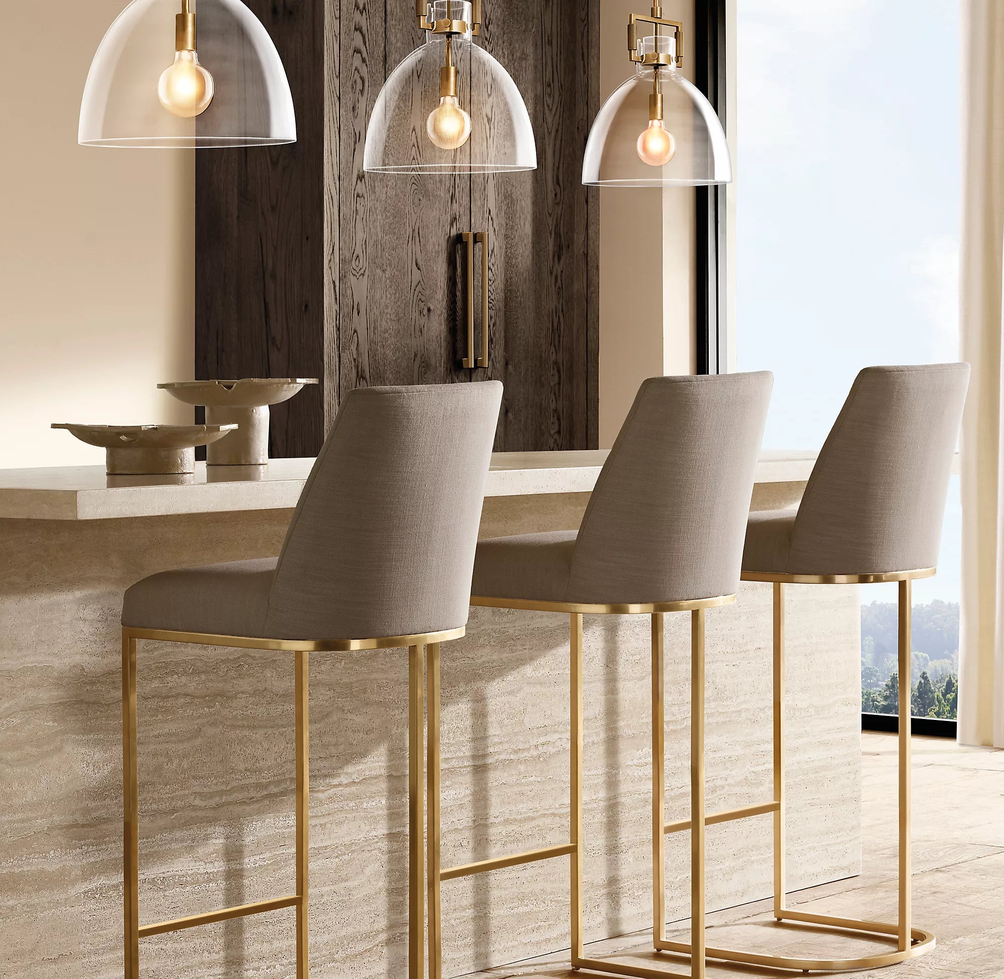 18 Inch Clear Glass Dome Pendant Light - Machinist