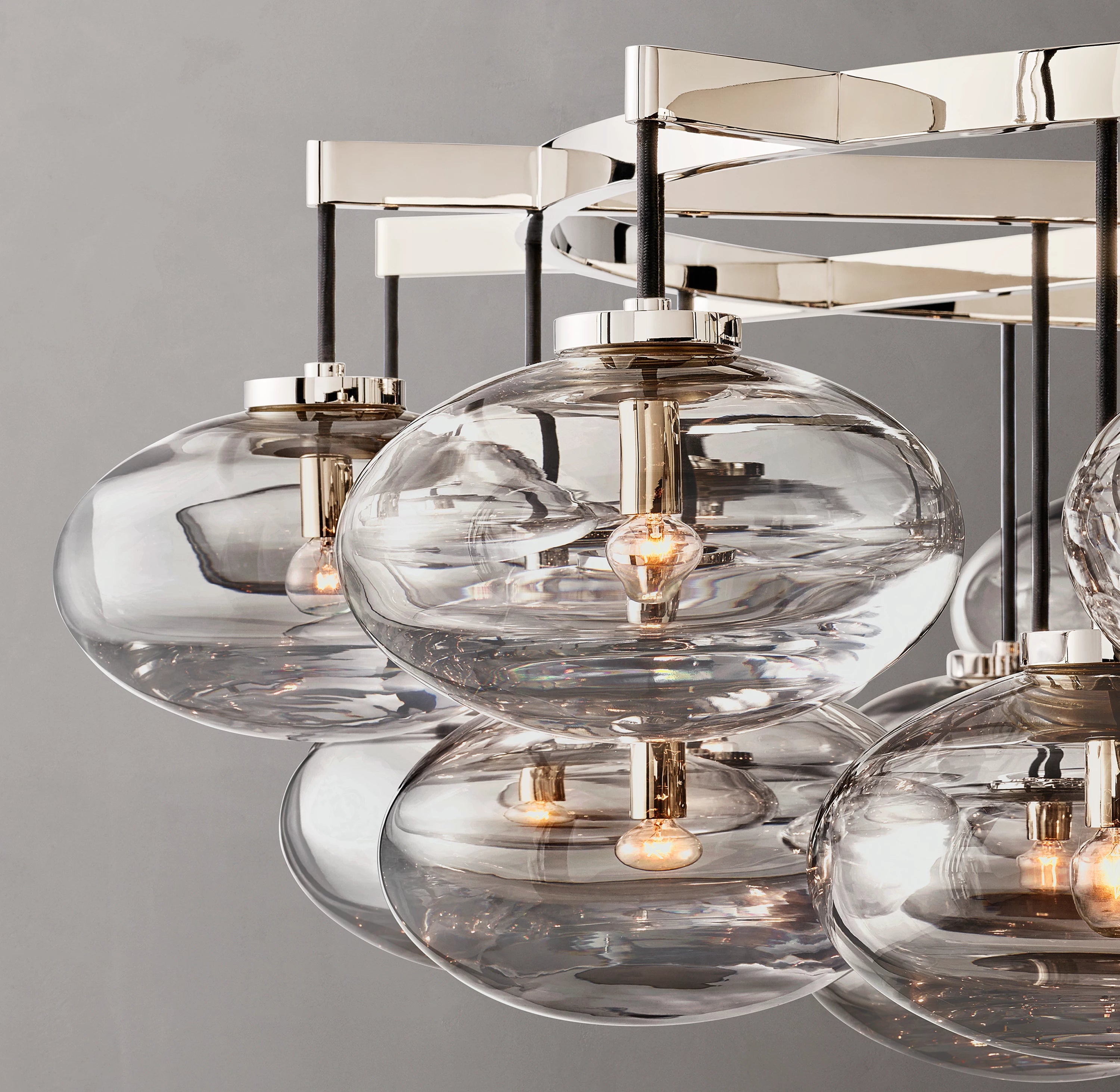 60 Inch Glass Bubble Round Chandelier - Cabrette