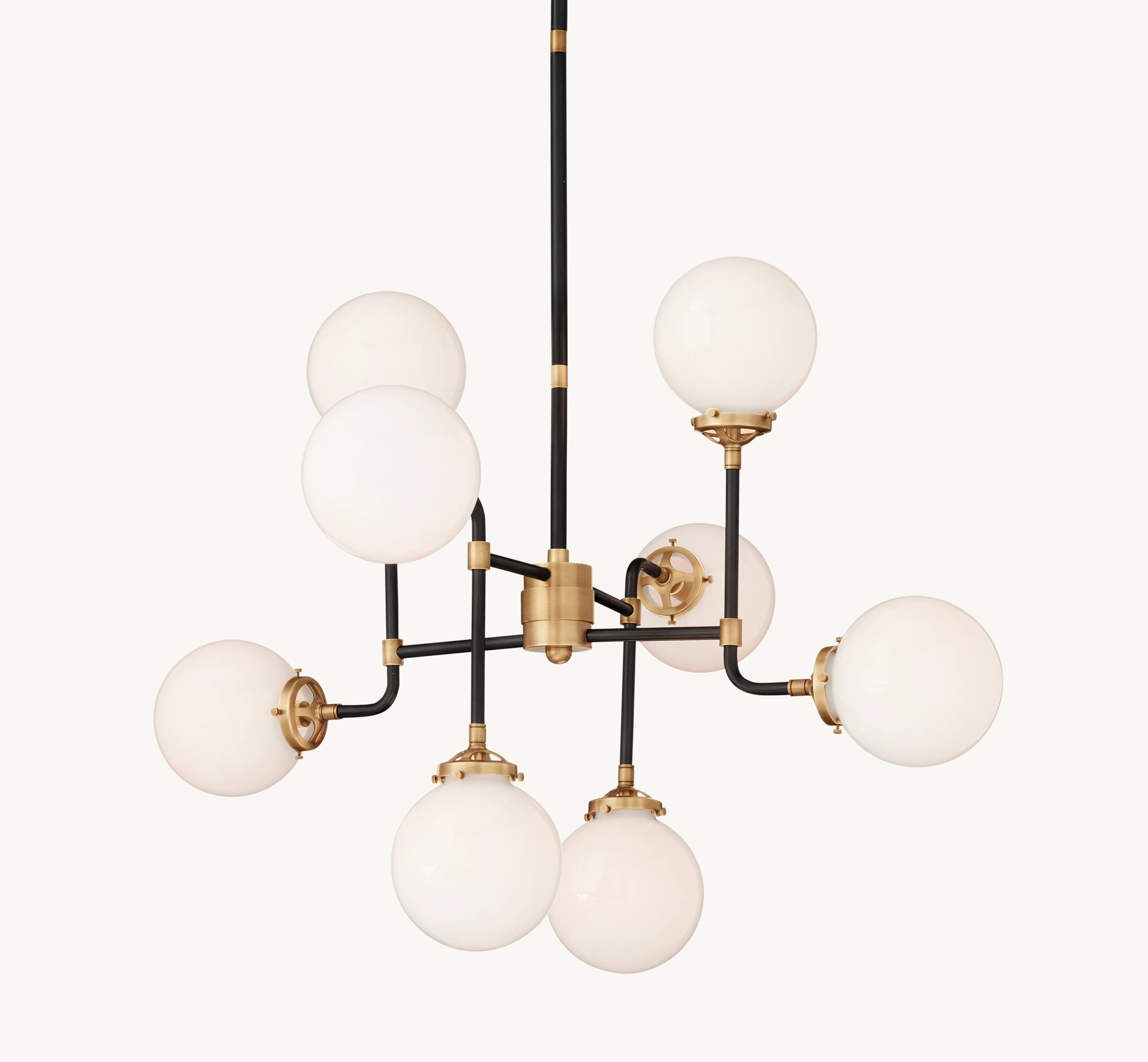 34 Inch Milk Glass Sputnik Globe Chandelier - Bistro