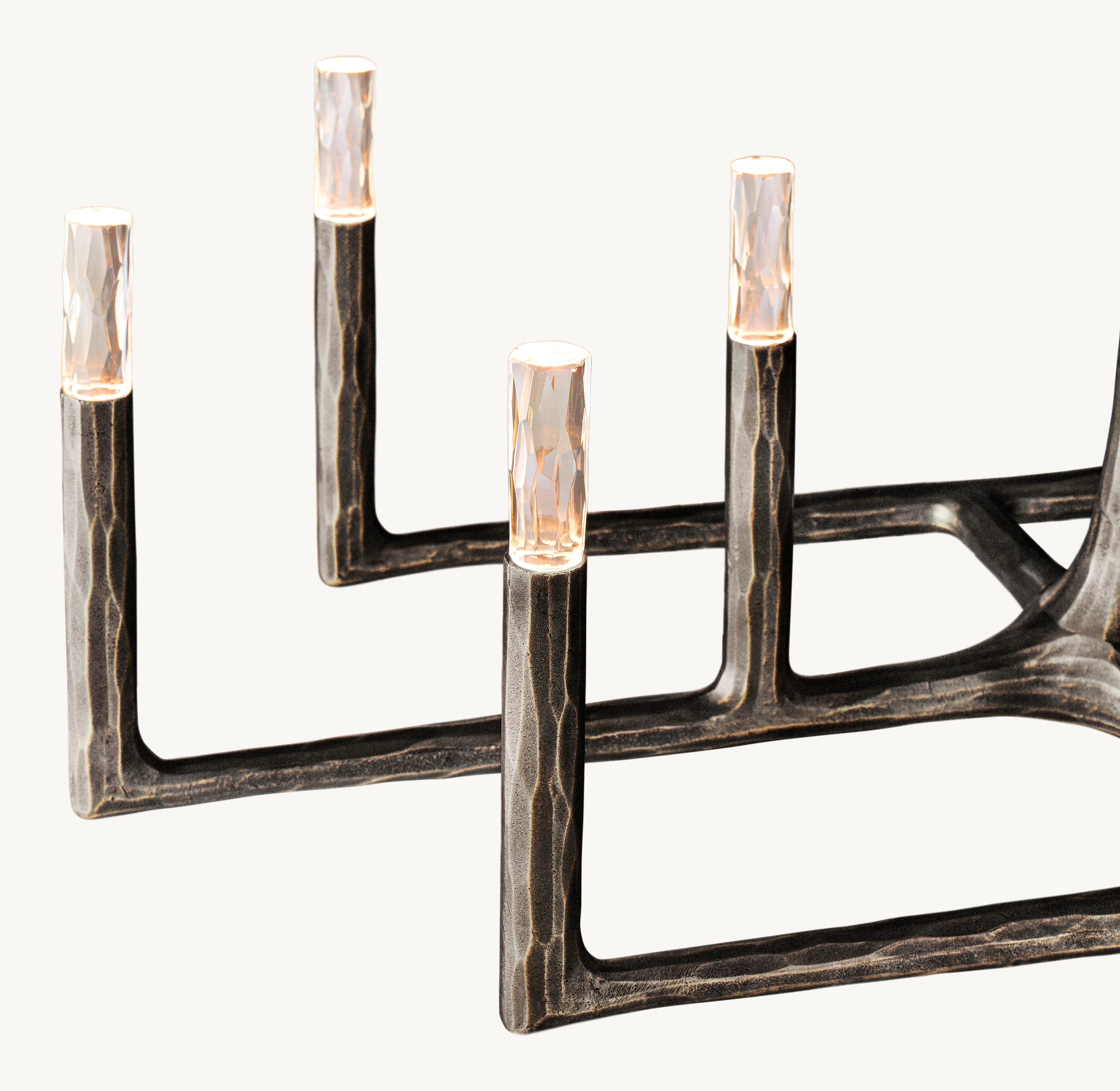 72 Inch Forged Candlestick Linear Chandelier - Thaddeus