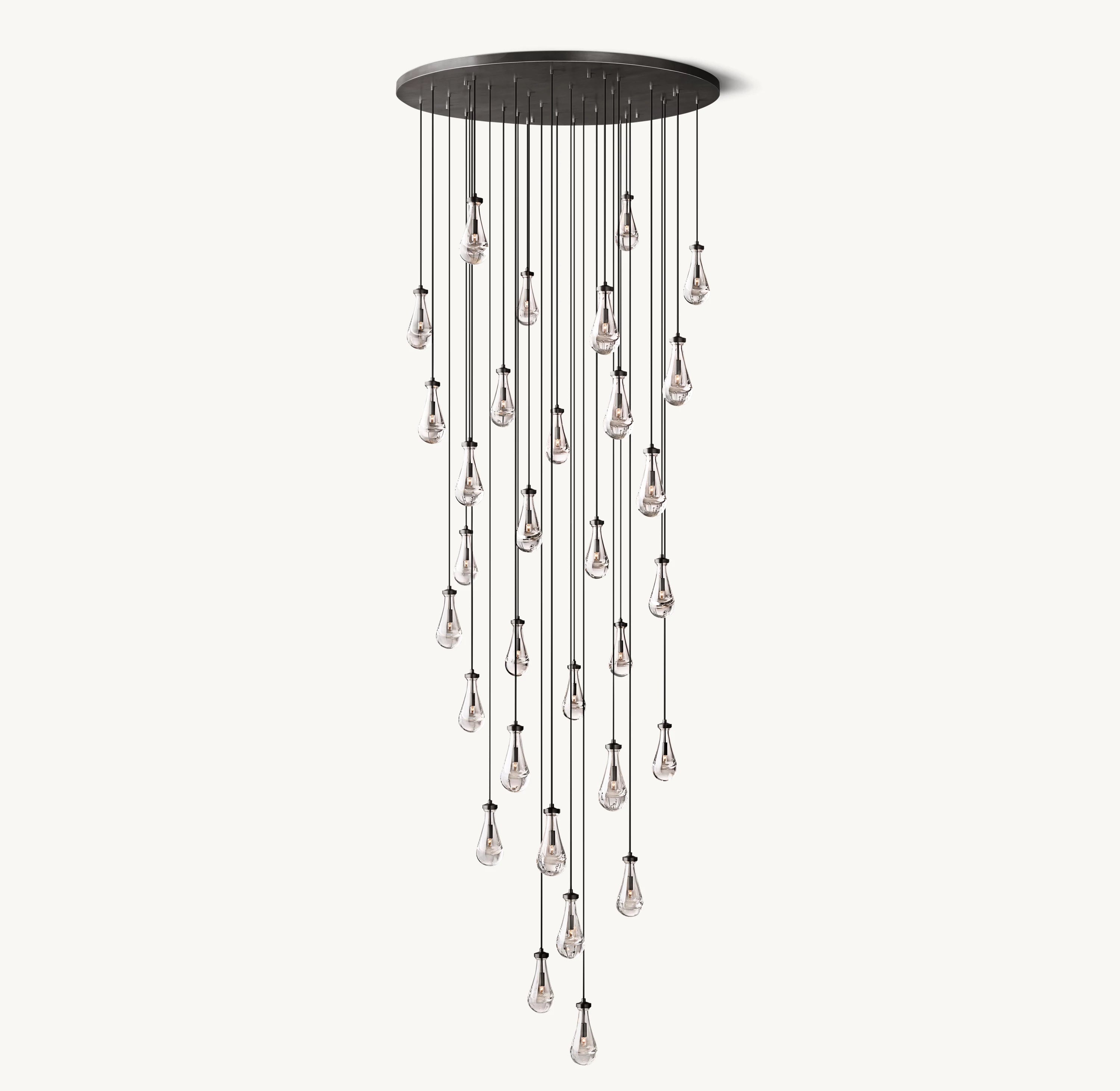 60 Inch Raindrop Glass Round Chandelier – Ava