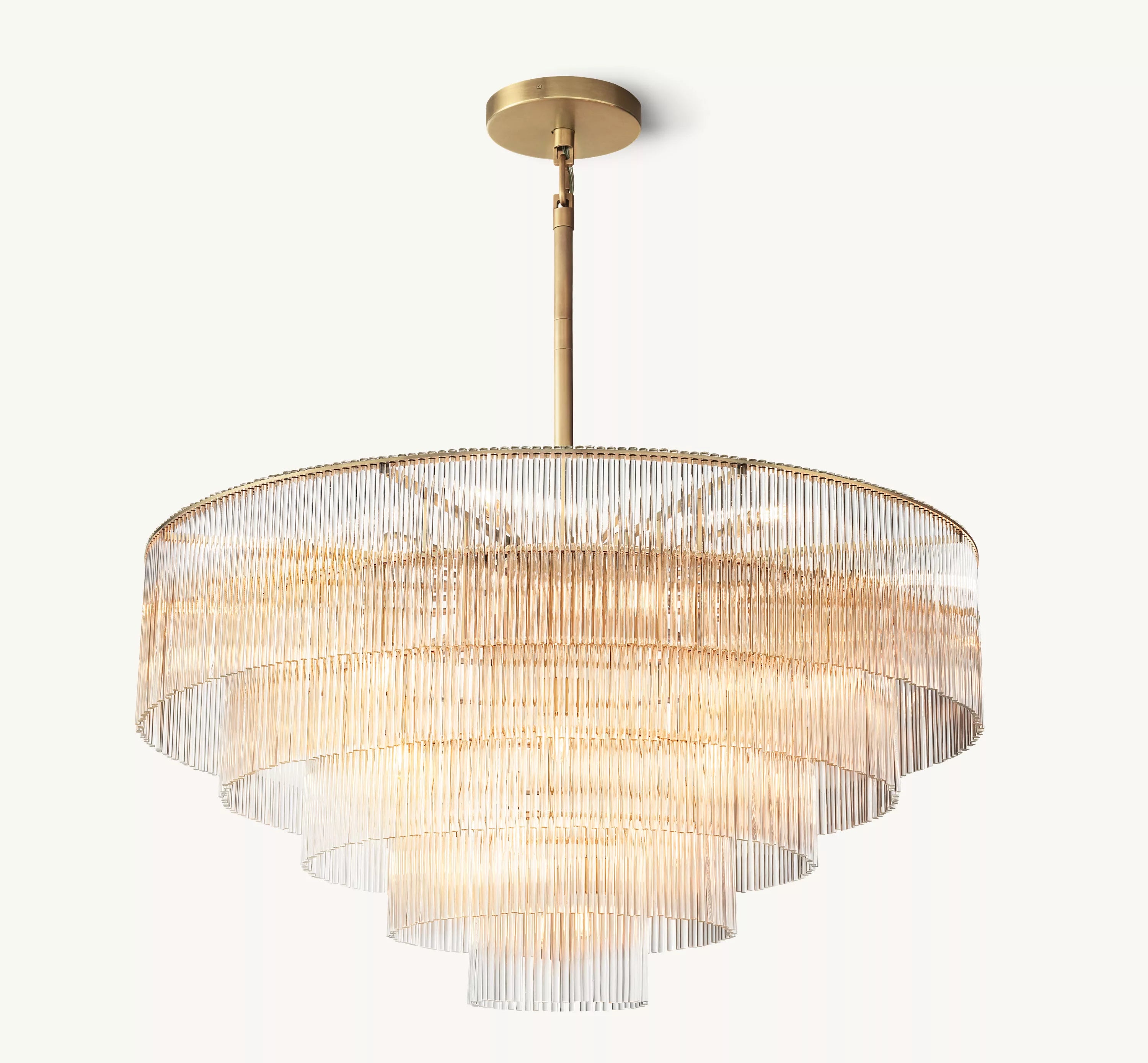 50 Inch Crystal Rod Tiered Chandelier - Amadeo