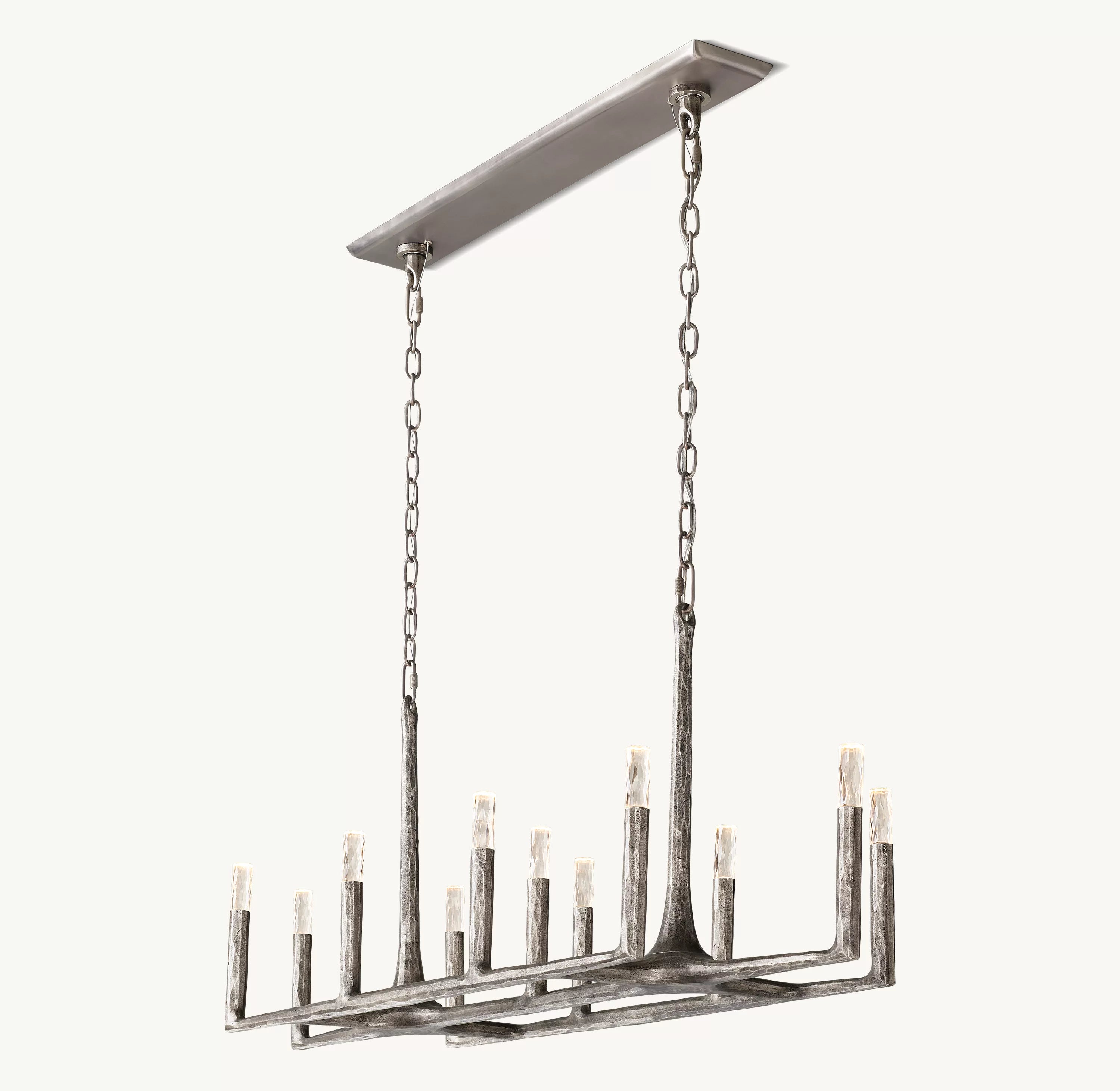54 Inch Forged Candlestick Linear Chandelier - Thaddeus