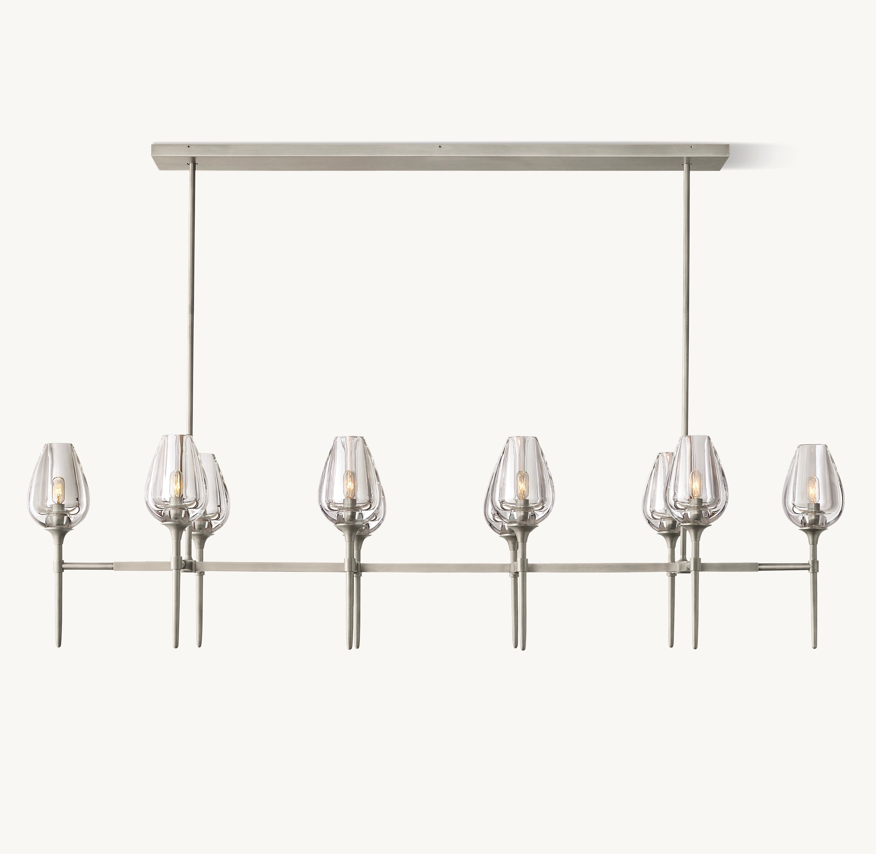65 Inch Torchiere Crystal Linear Chandelier - Tulip