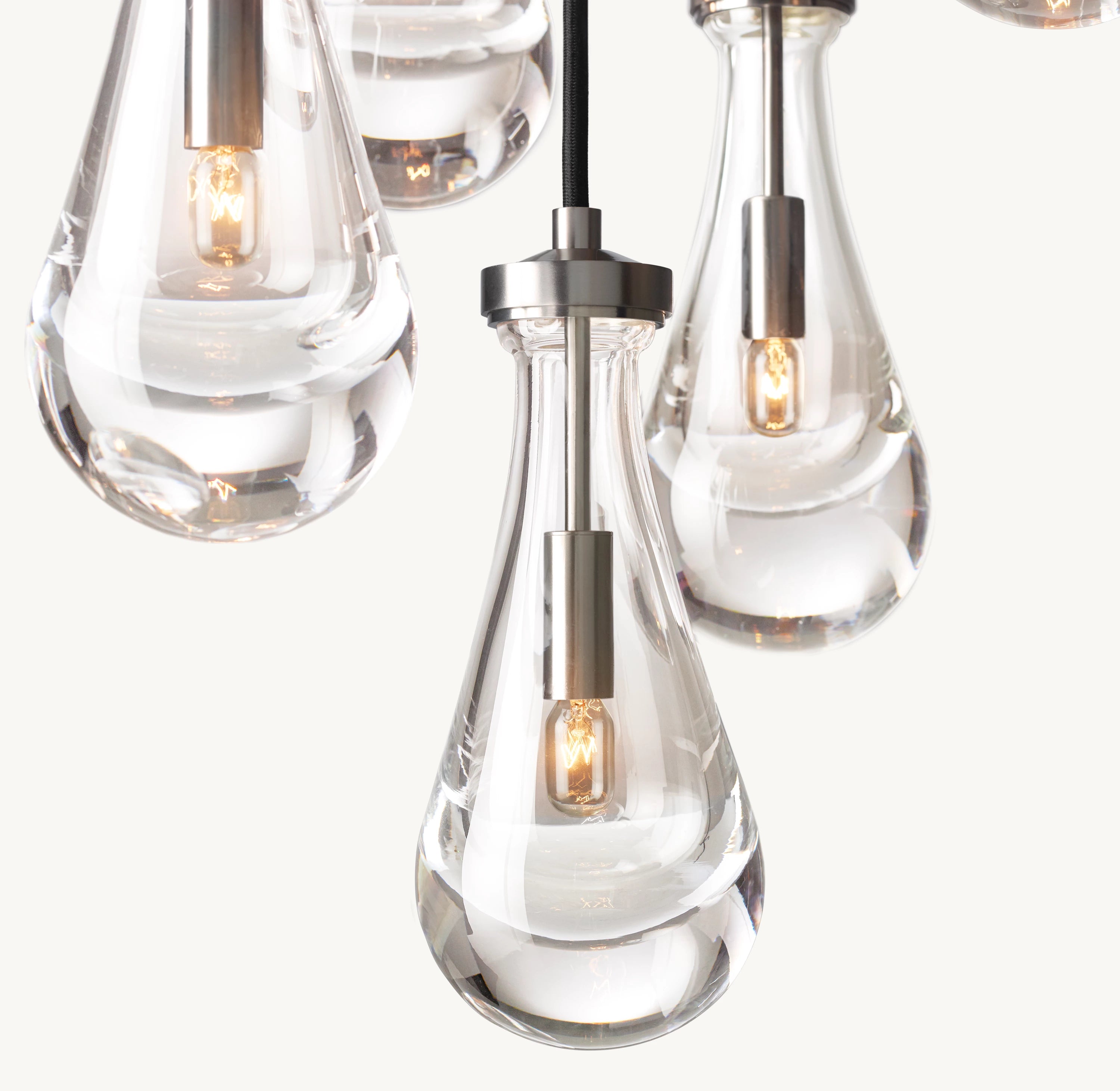 18 Inch Raindrop Glass Round Chandelier – Ava