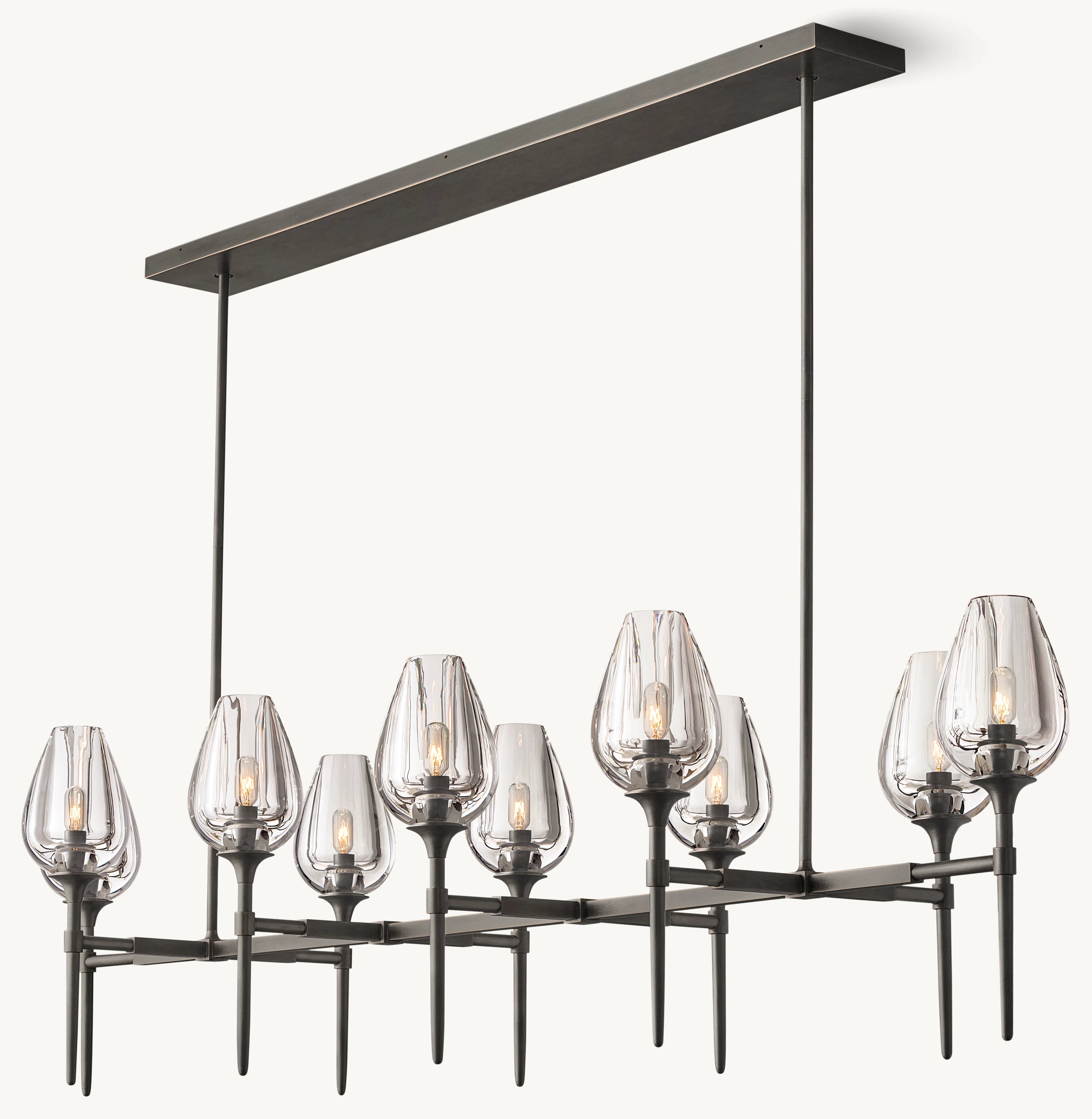65 Inch Torchiere Crystal Linear Chandelier - Tulip