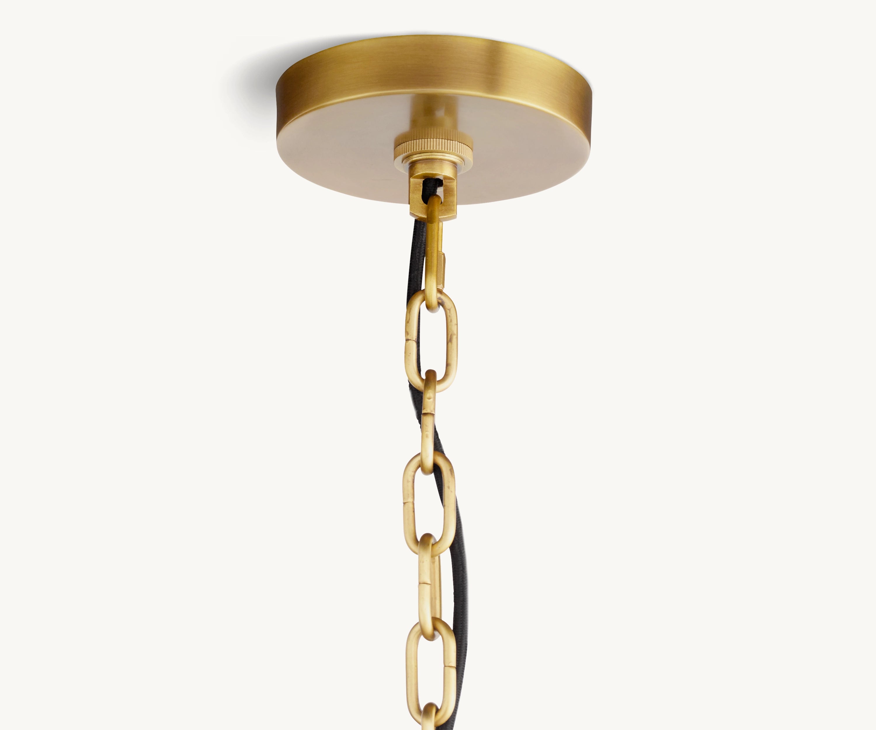 24 Inch Mid Century Modern Brass Chandelier - Cathedral