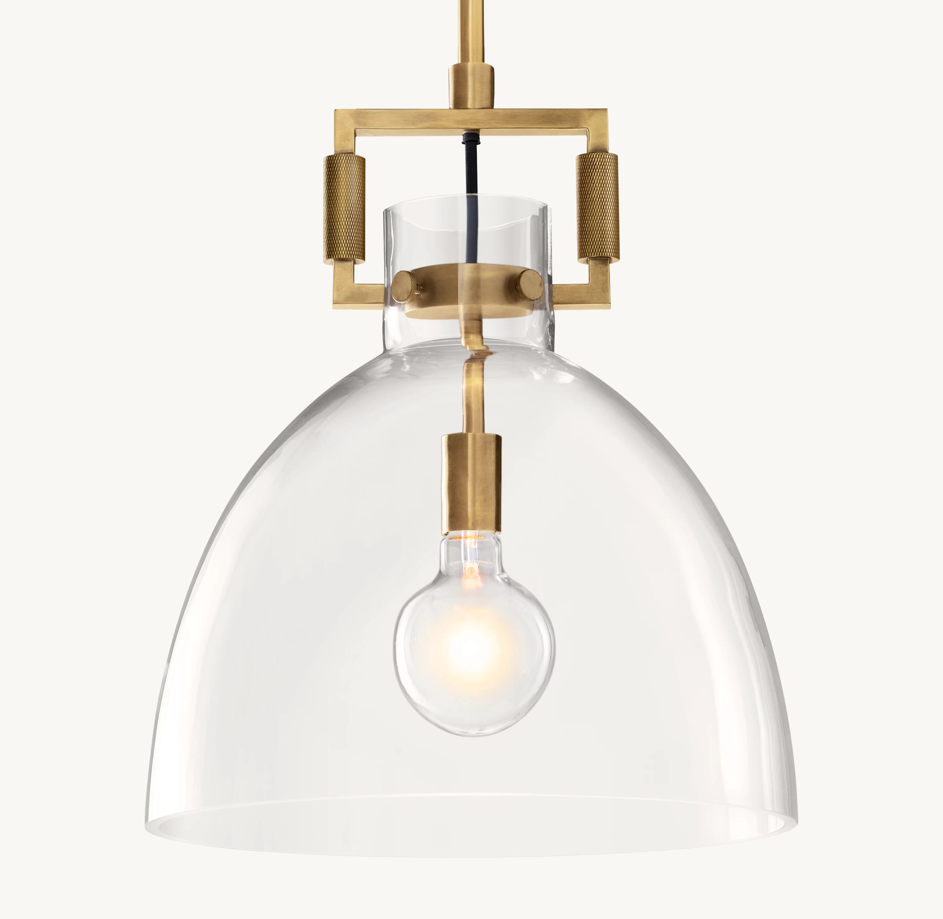 18 Inch Clear Glass Dome Pendant Light - Machinist