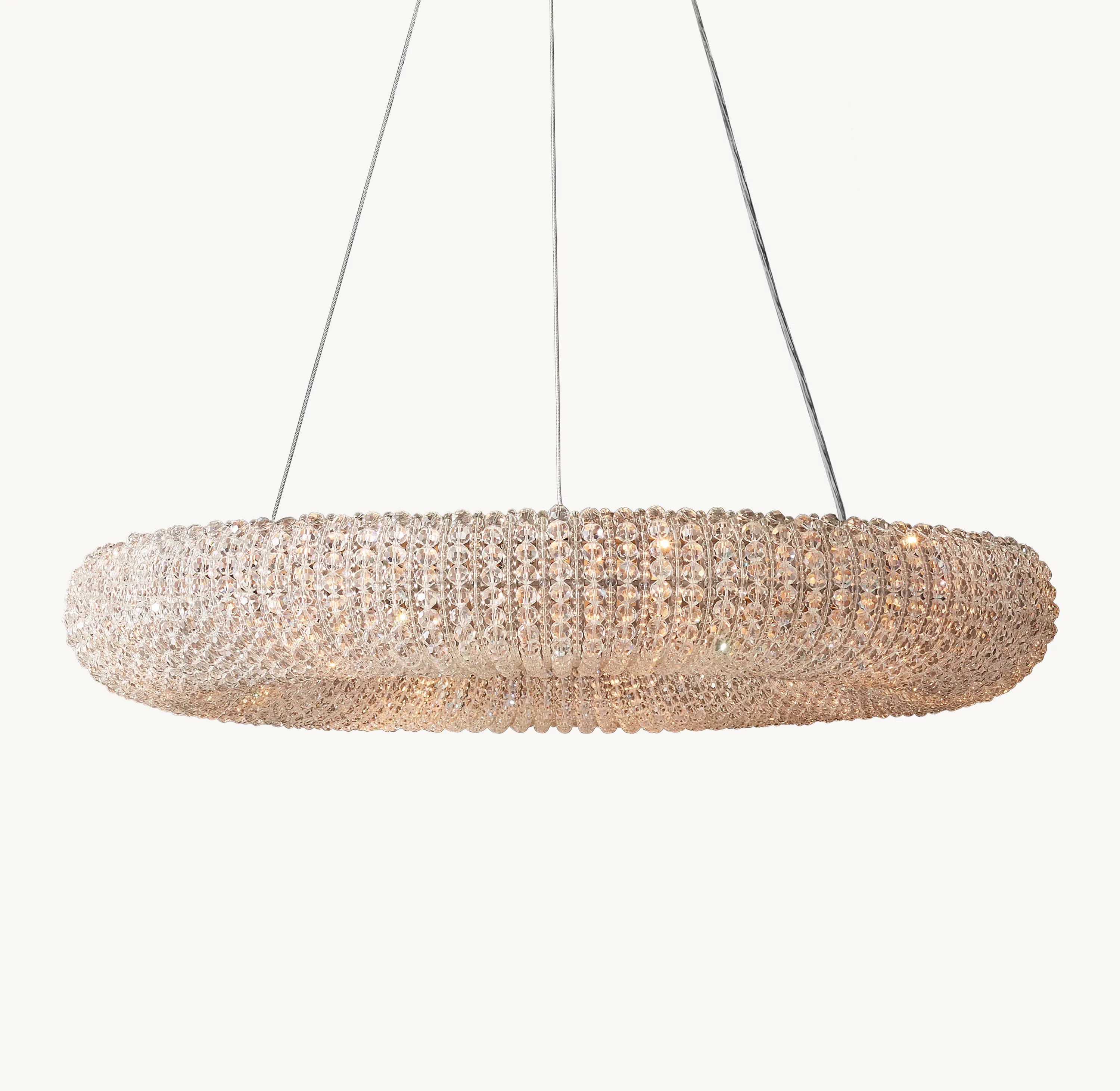 41 Inch Clear Crystal Bead Round Chandelier - Halo