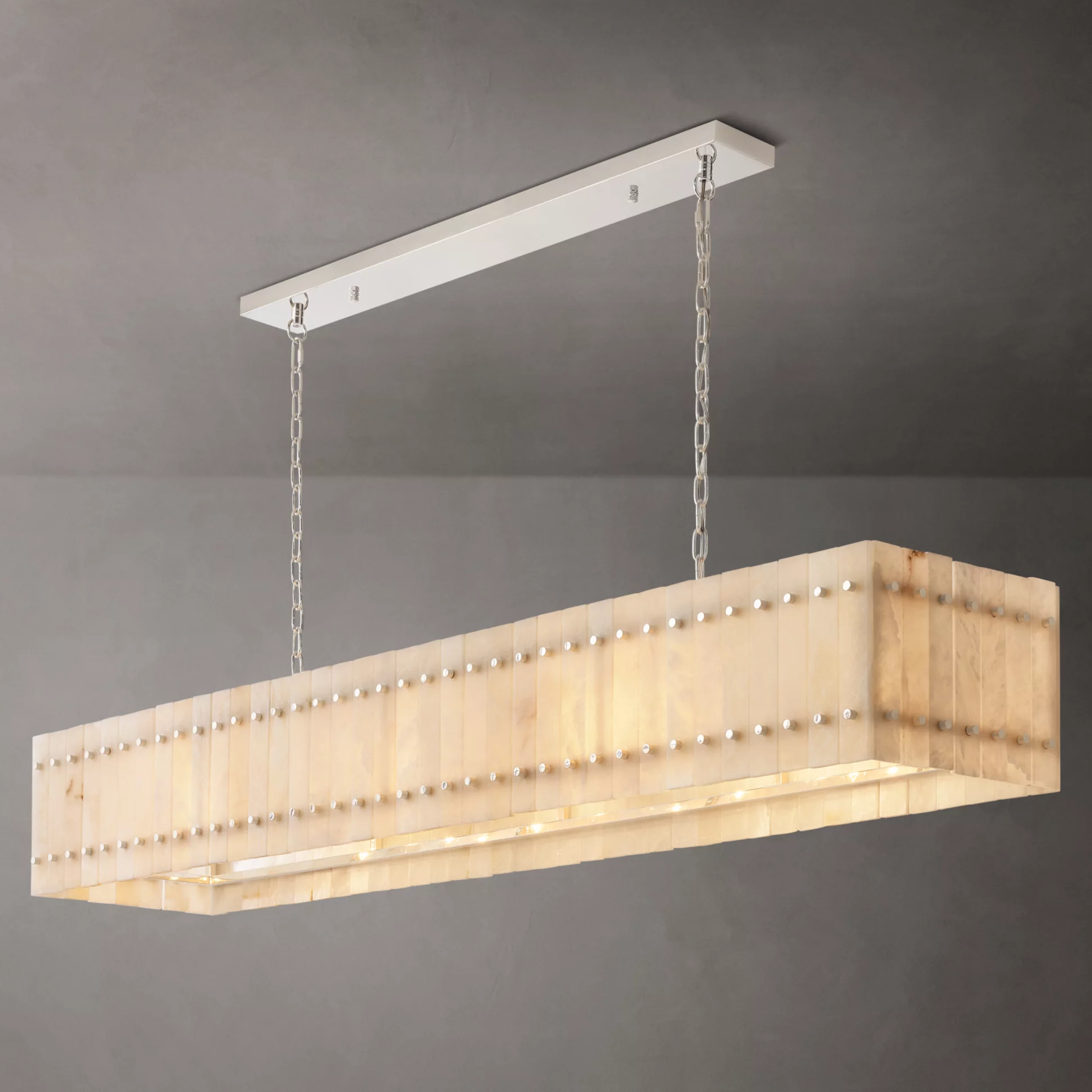 72 Inch Alabaster Rectangular Chandelier - San Marco