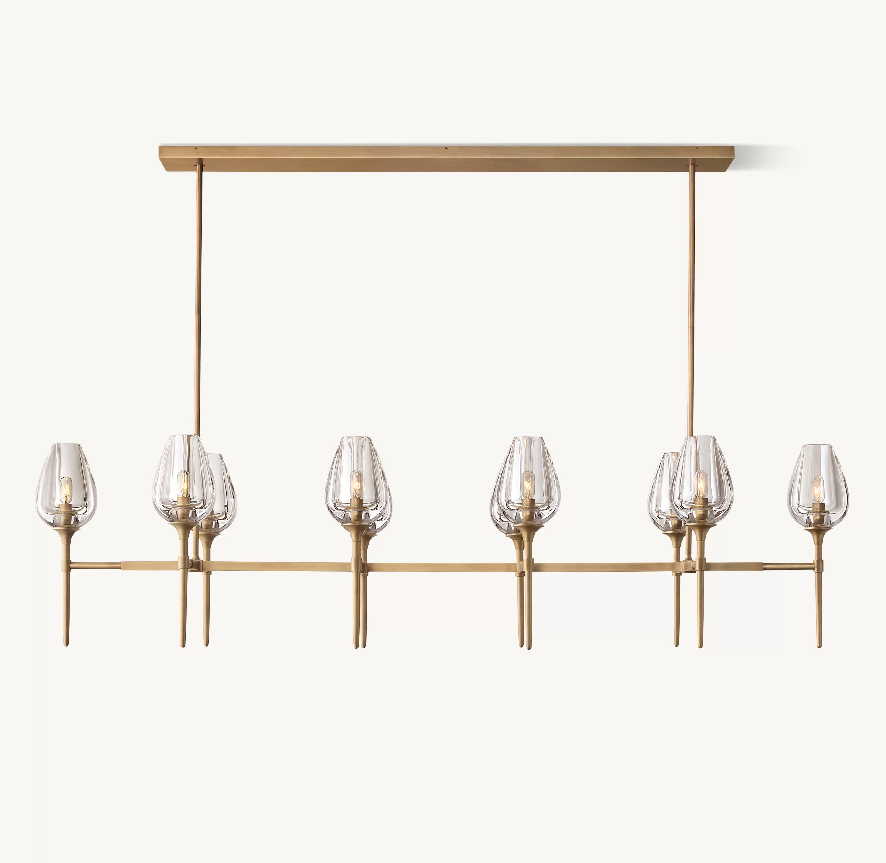 65 Inch Torchiere Crystal Linear Chandelier - Tulip