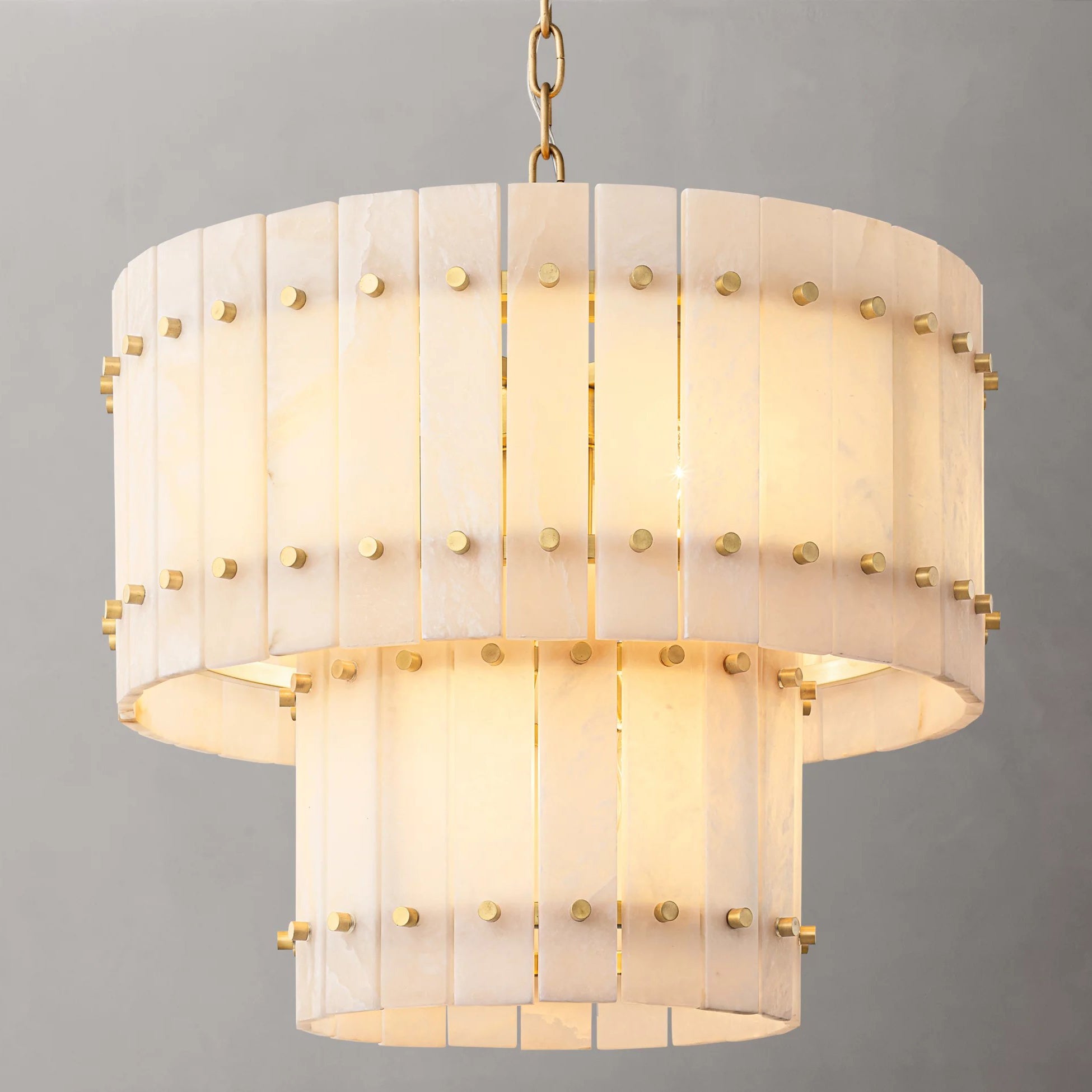 22 Inch Alabaster Two-Tier Chandelier - San Marco