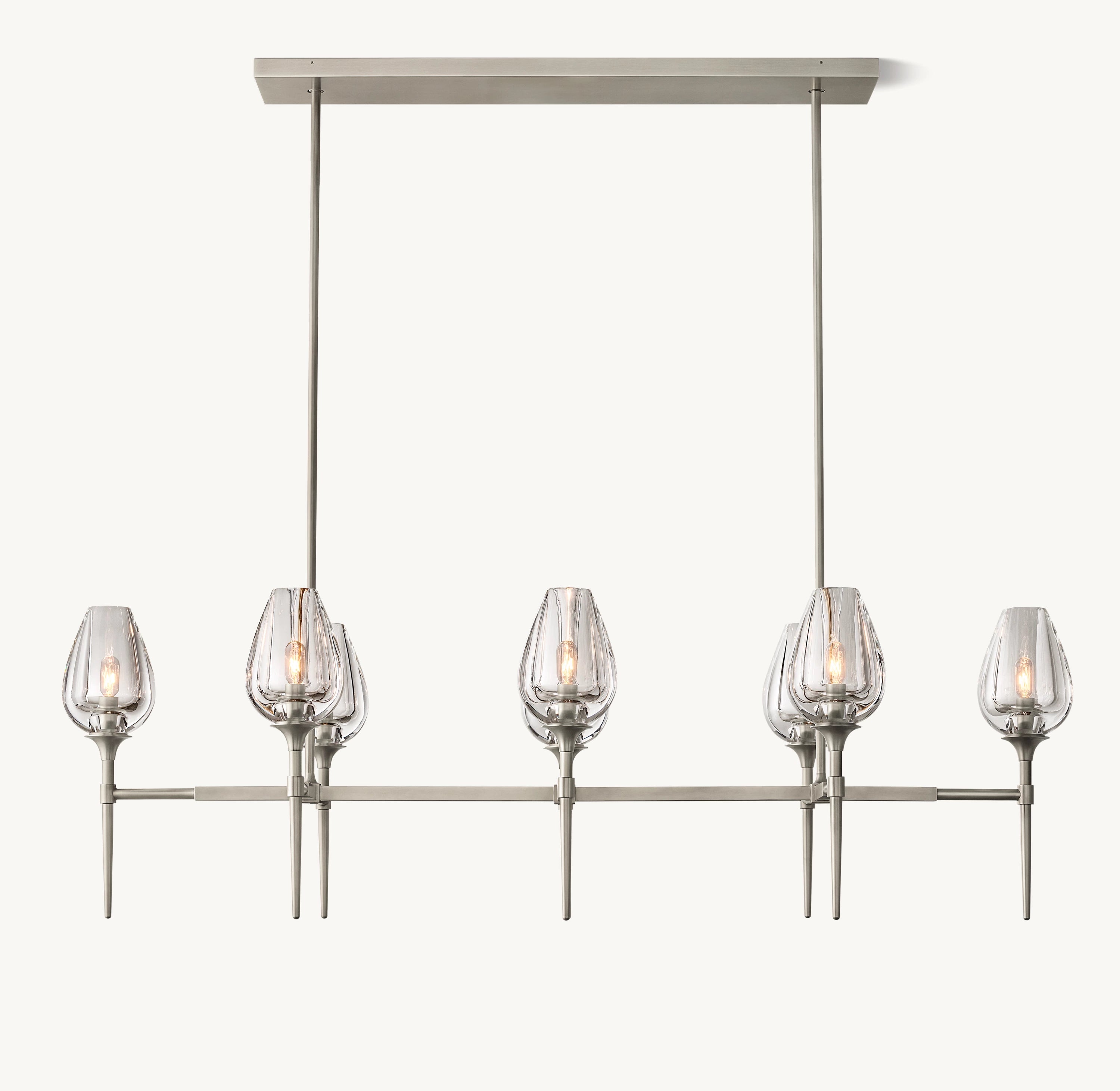 52 Inch Torchiere Crystal Linear Chandelier - Tulip