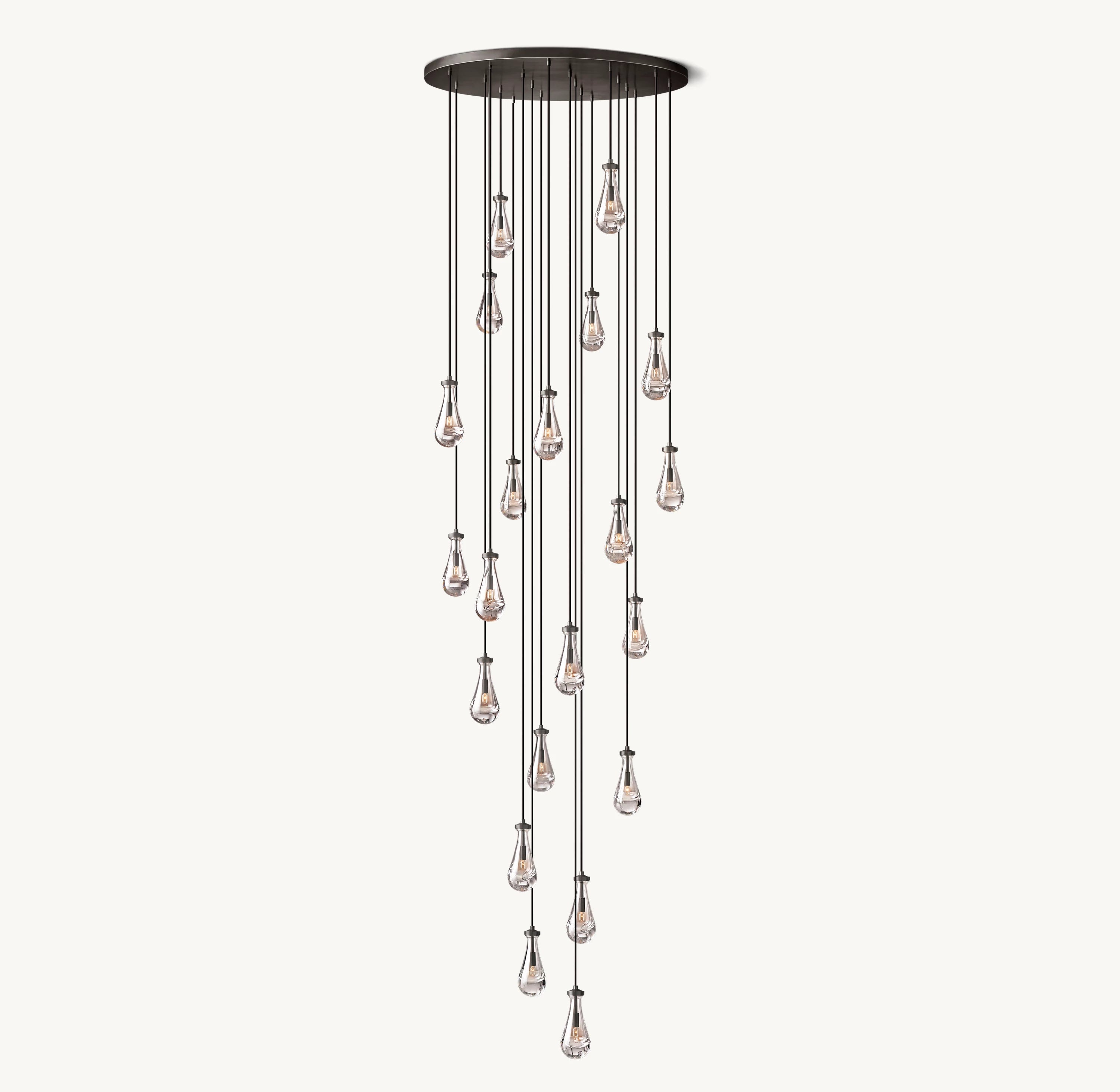 47 Inch Raindrop Glass Round Chandelier – Ava