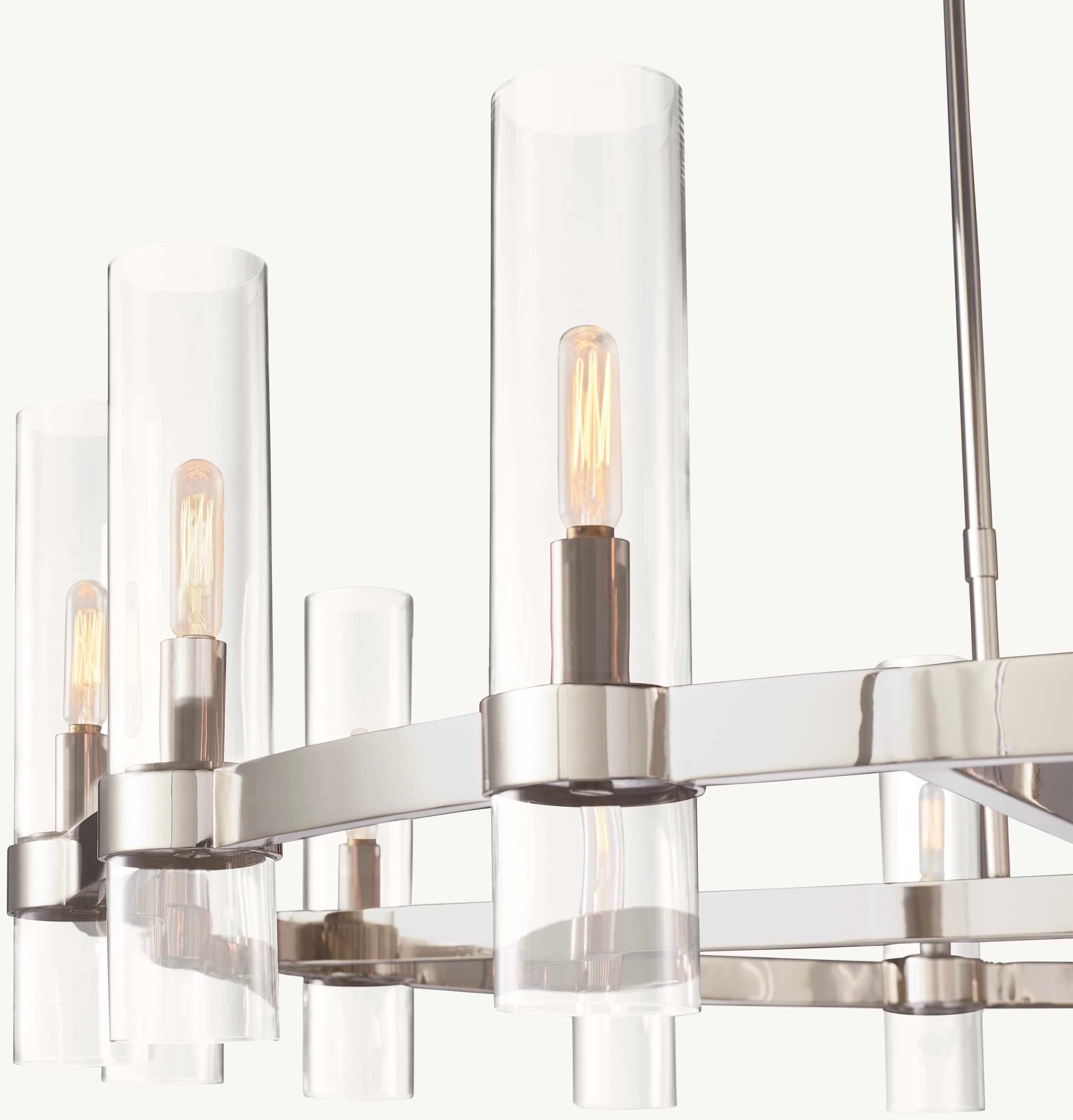 48 Inch Cylindrical Glass Candle Round Chandelier - Ravelle