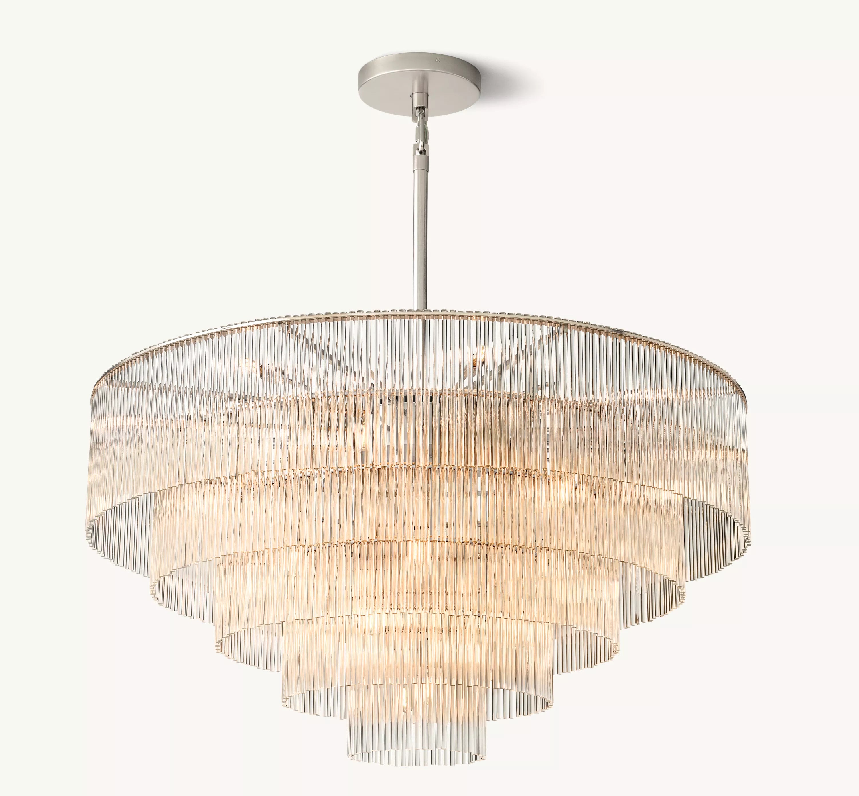 50 Inch Crystal Rod Tiered Chandelier - Amadeo