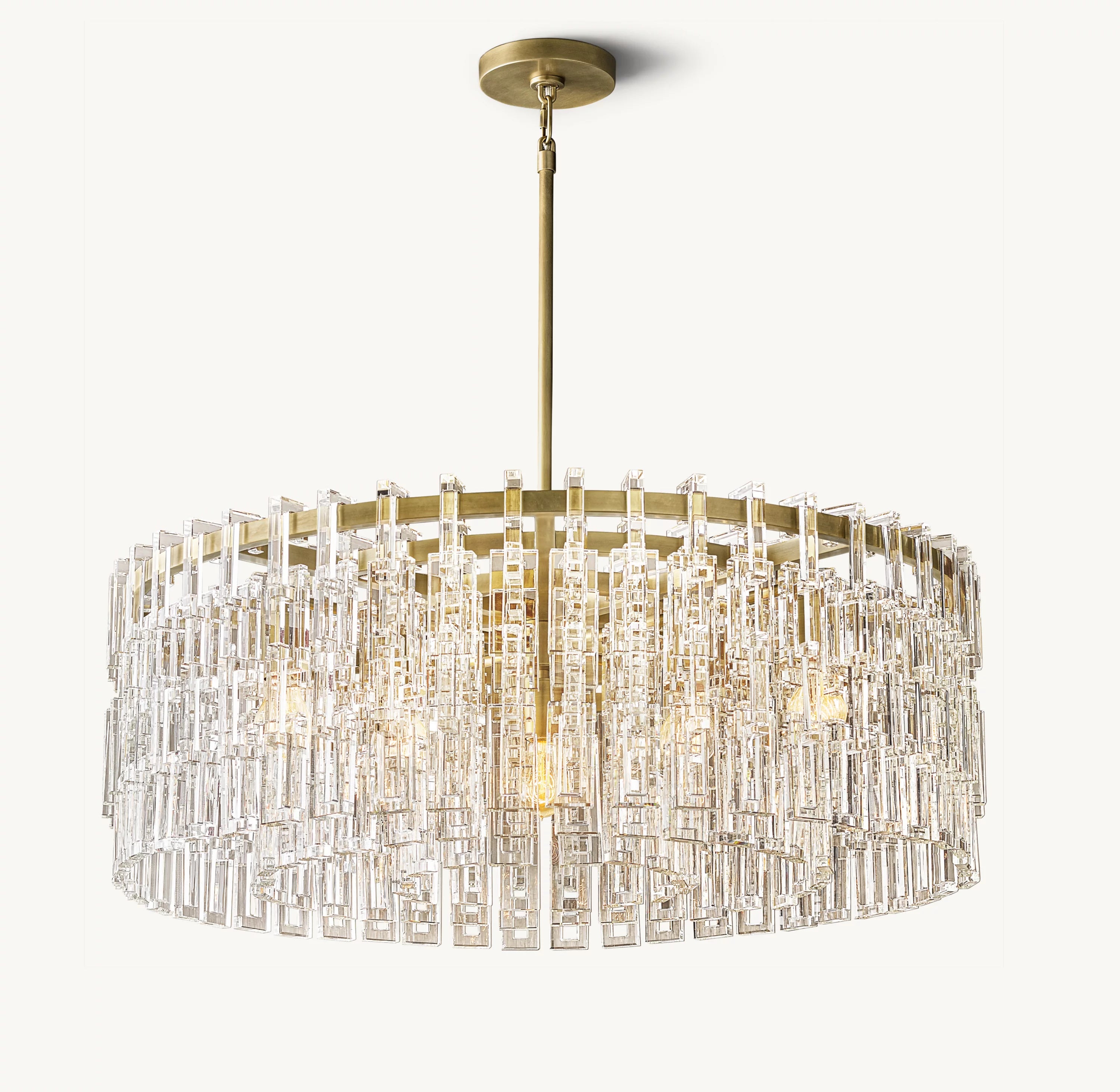 36 Inch Cascading Chain Crystal Chandelier - Marignan