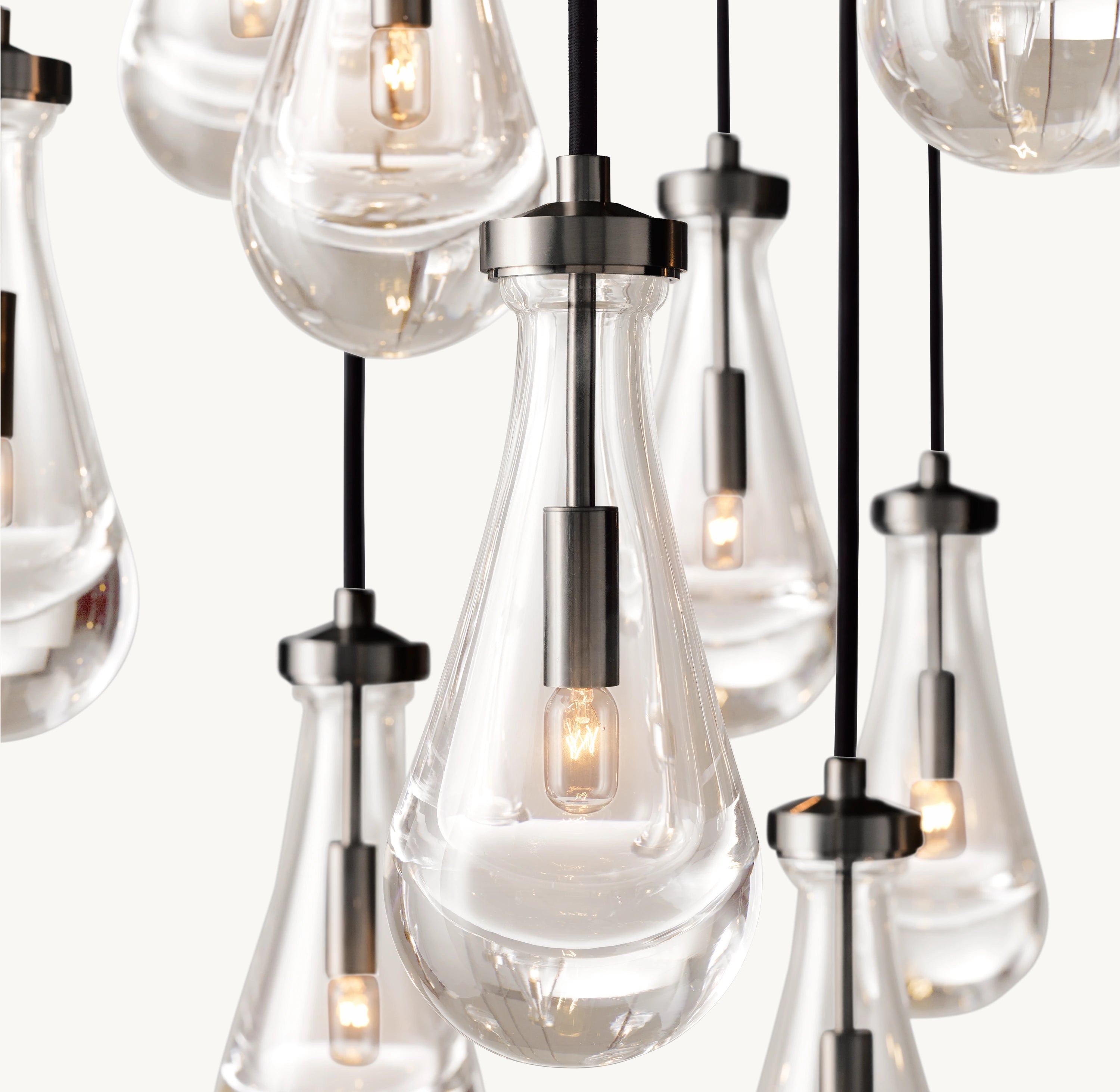 36 Inch Raindrop Glass Round Chandelier – Ava