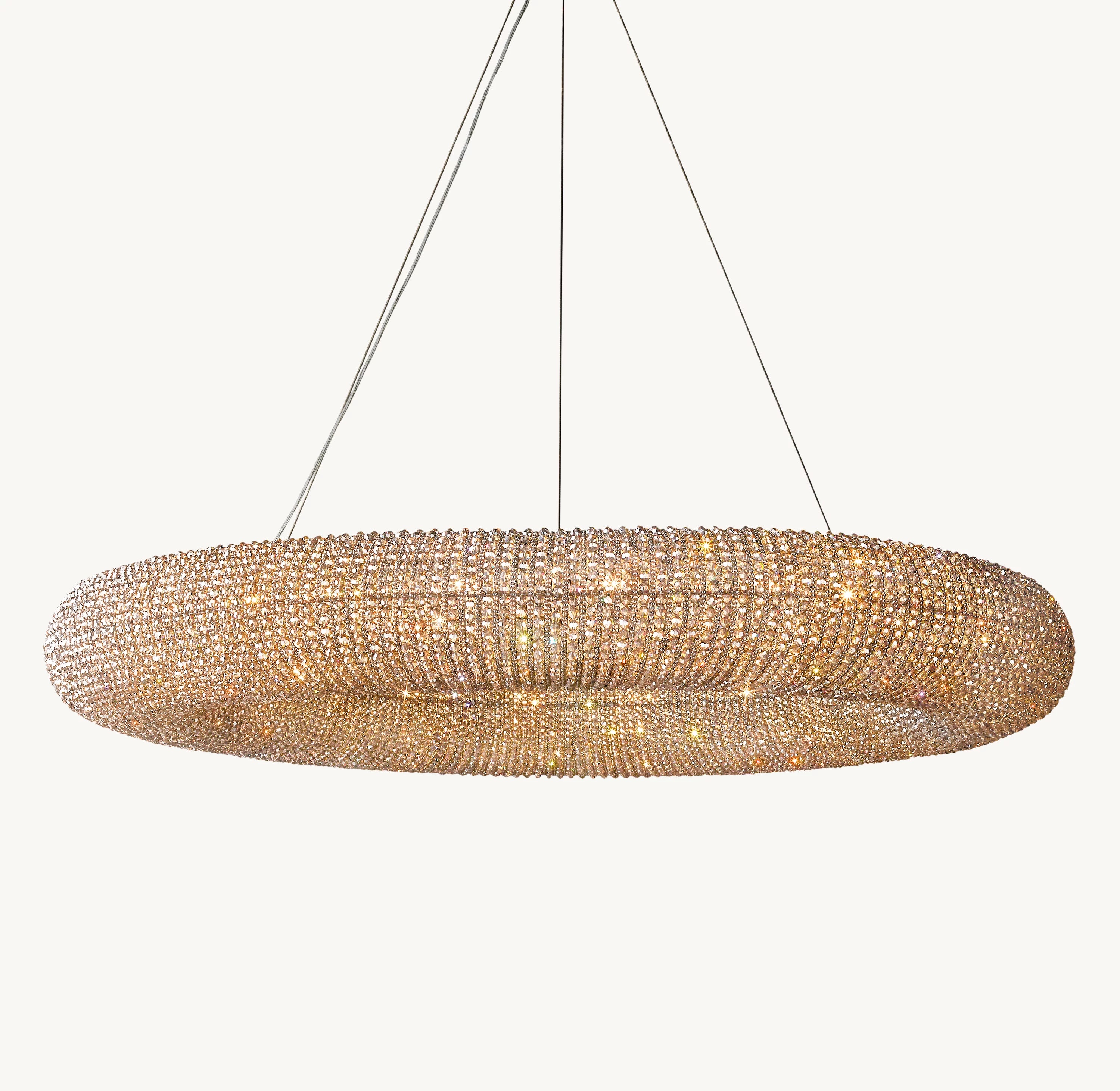 72 Inch Smoked Crystal Bead Round Chandelier - Halo