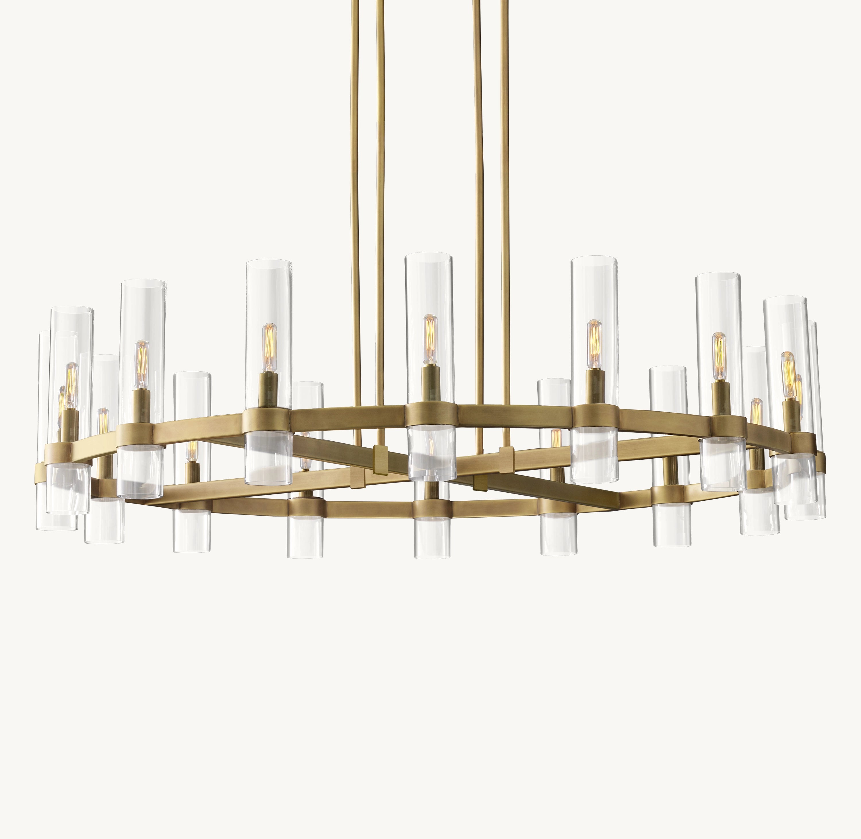 48 Inch Cylindrical Glass Candle Round Chandelier - Ravelle