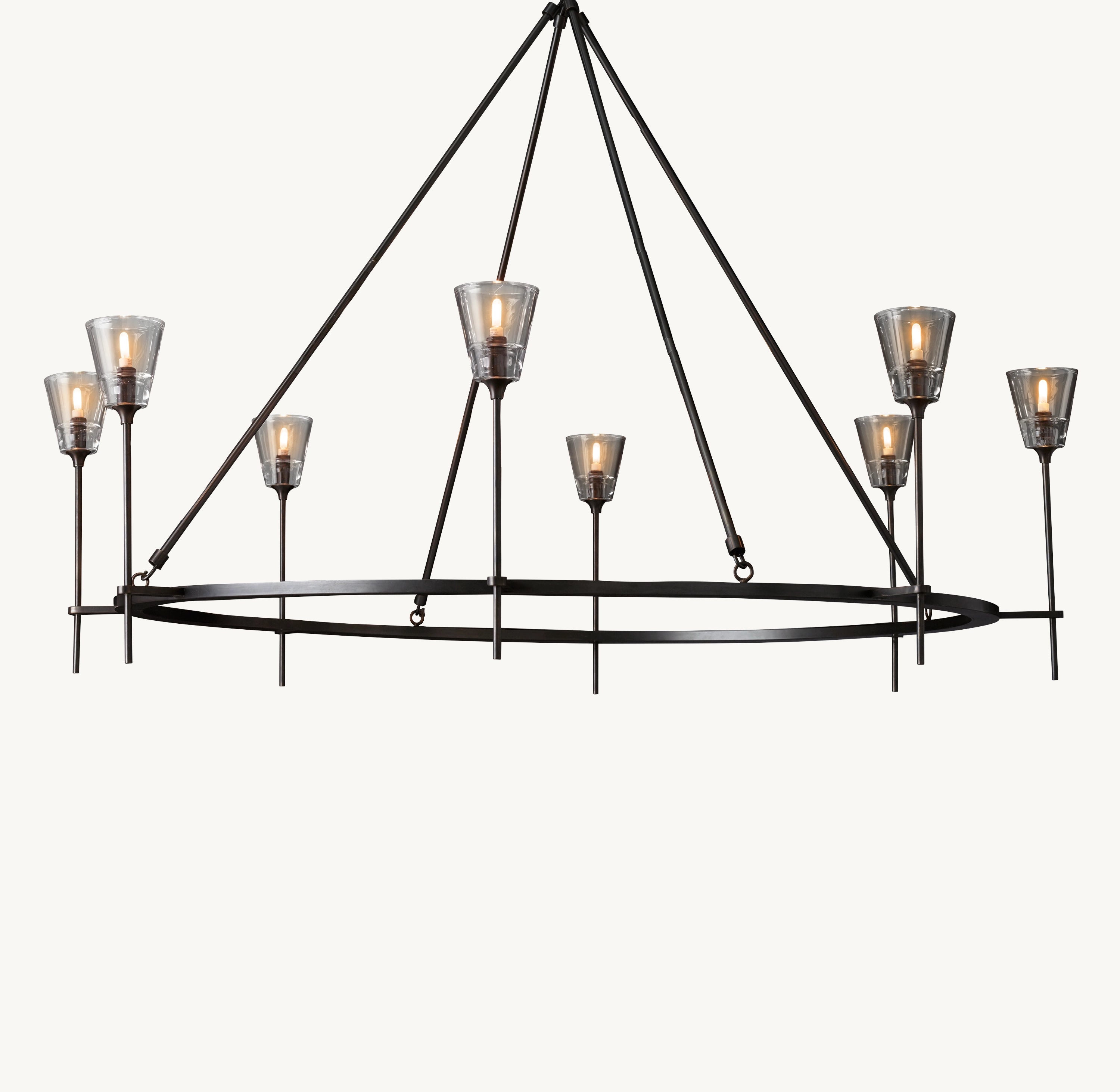 58 Inch Torch Round Chandelier - Verre