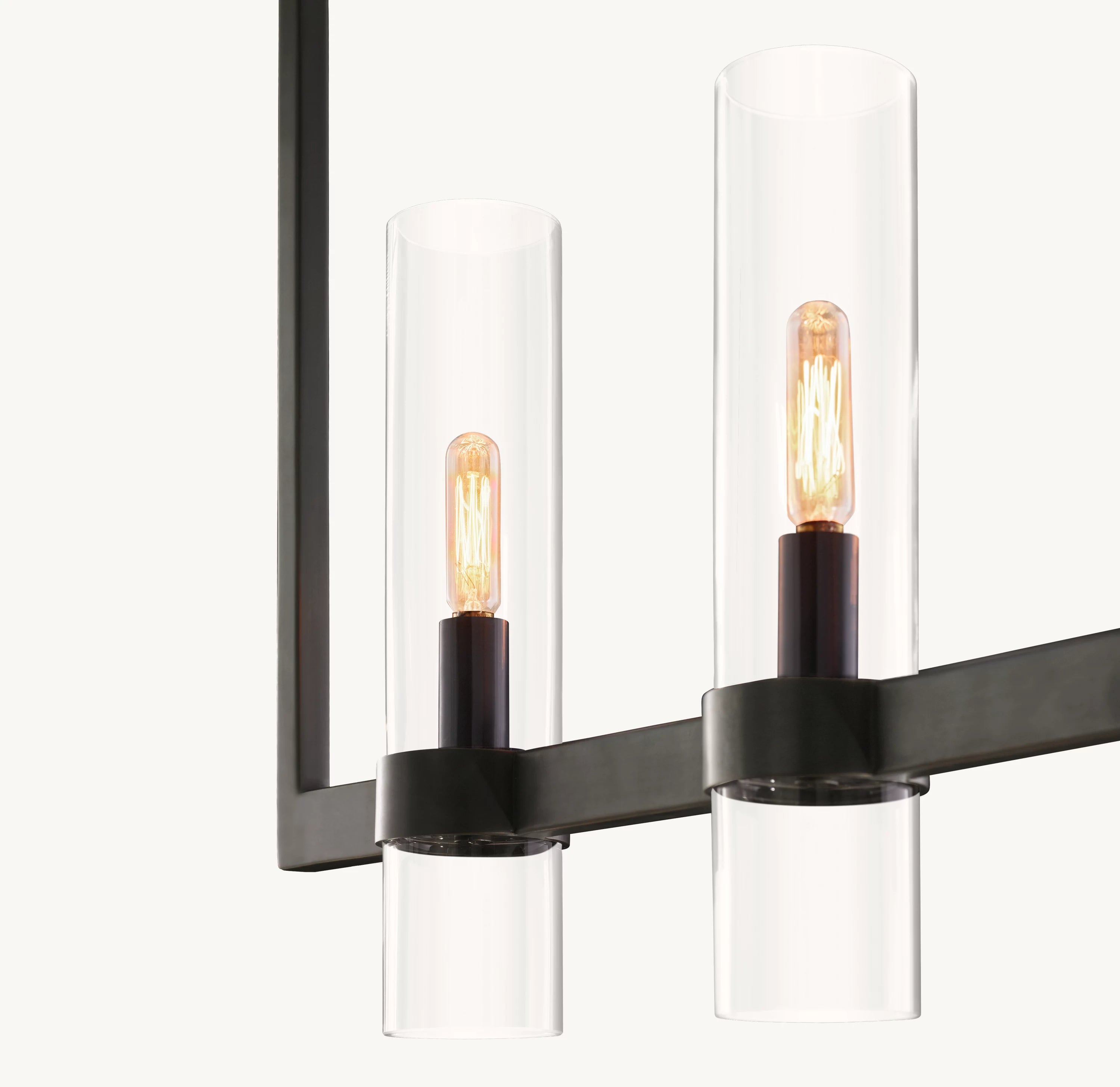 54 Inch Cylindrical Glass Candle Linear Chandelier - Ravelle