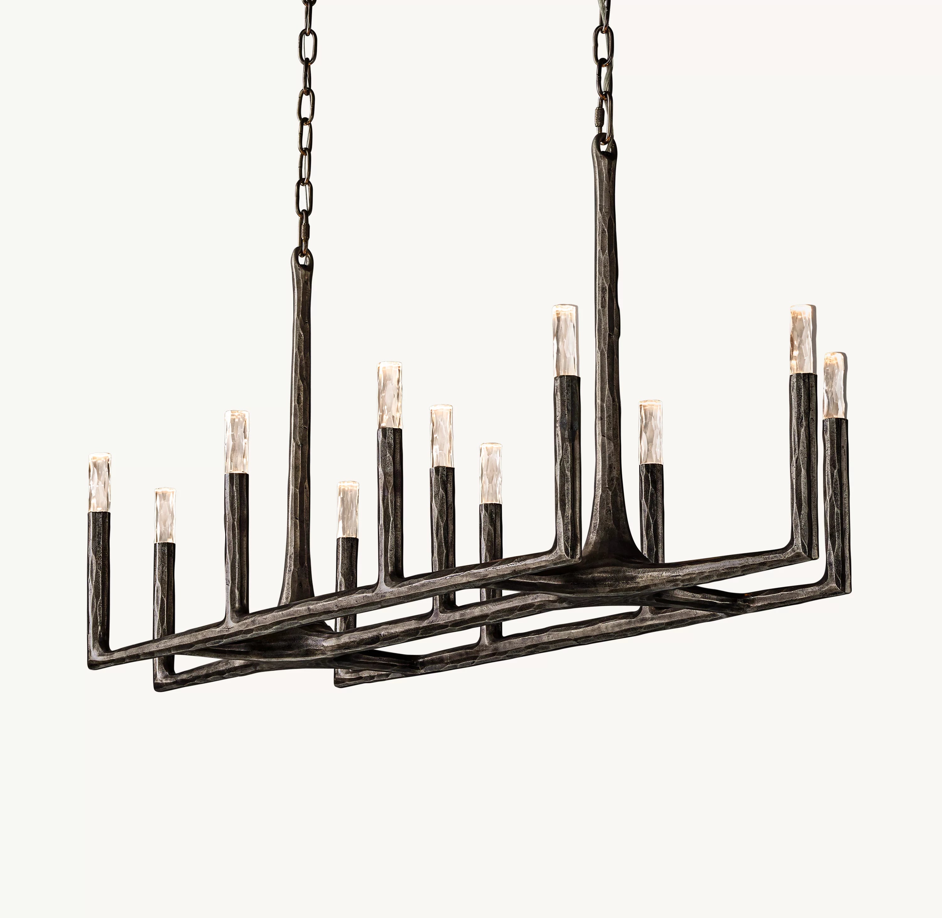 54 Inch Forged Candlestick Linear Chandelier - Thaddeus