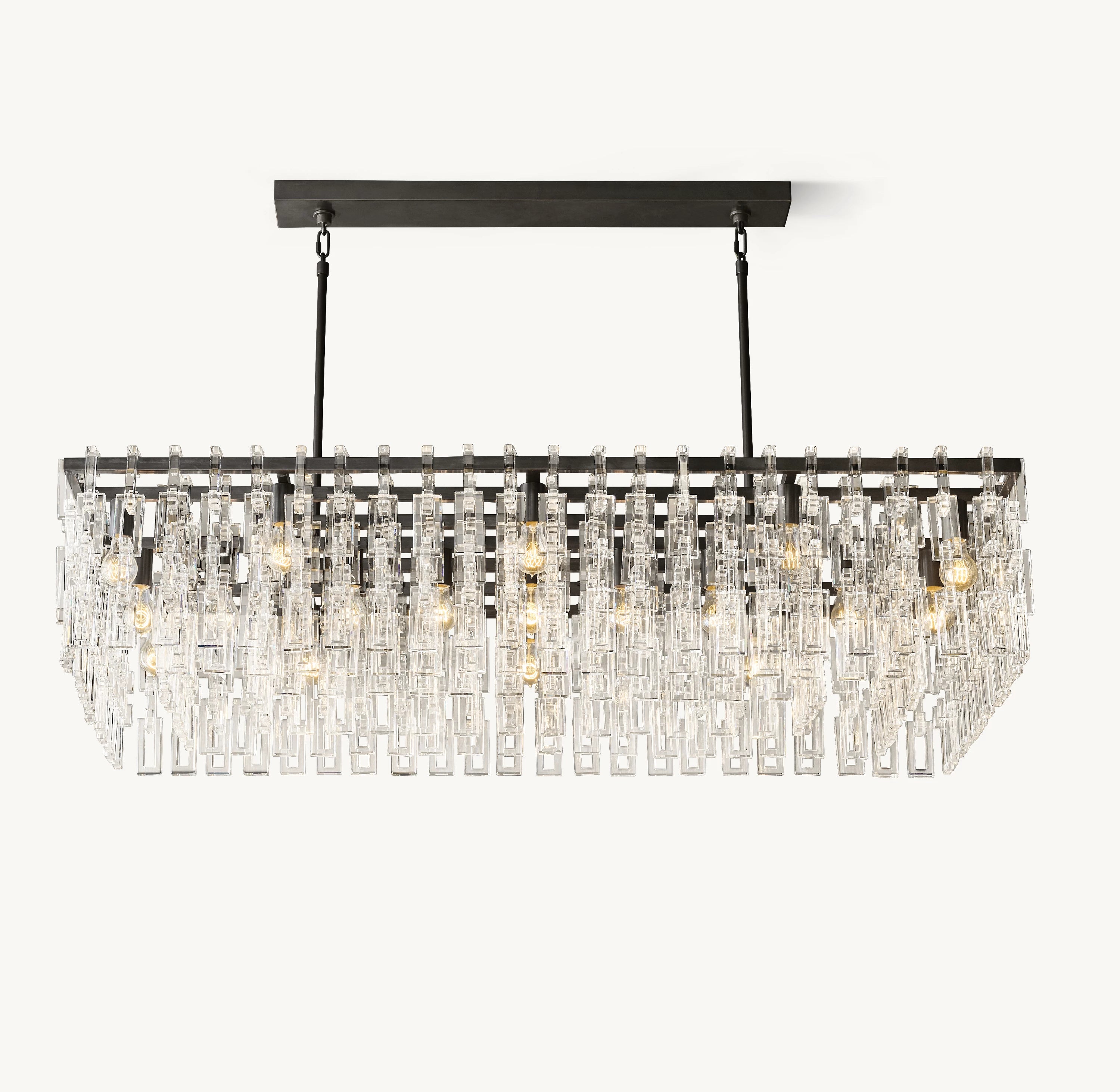 60 Inch Chain Crystal Rectangular Chandelier - Marignan