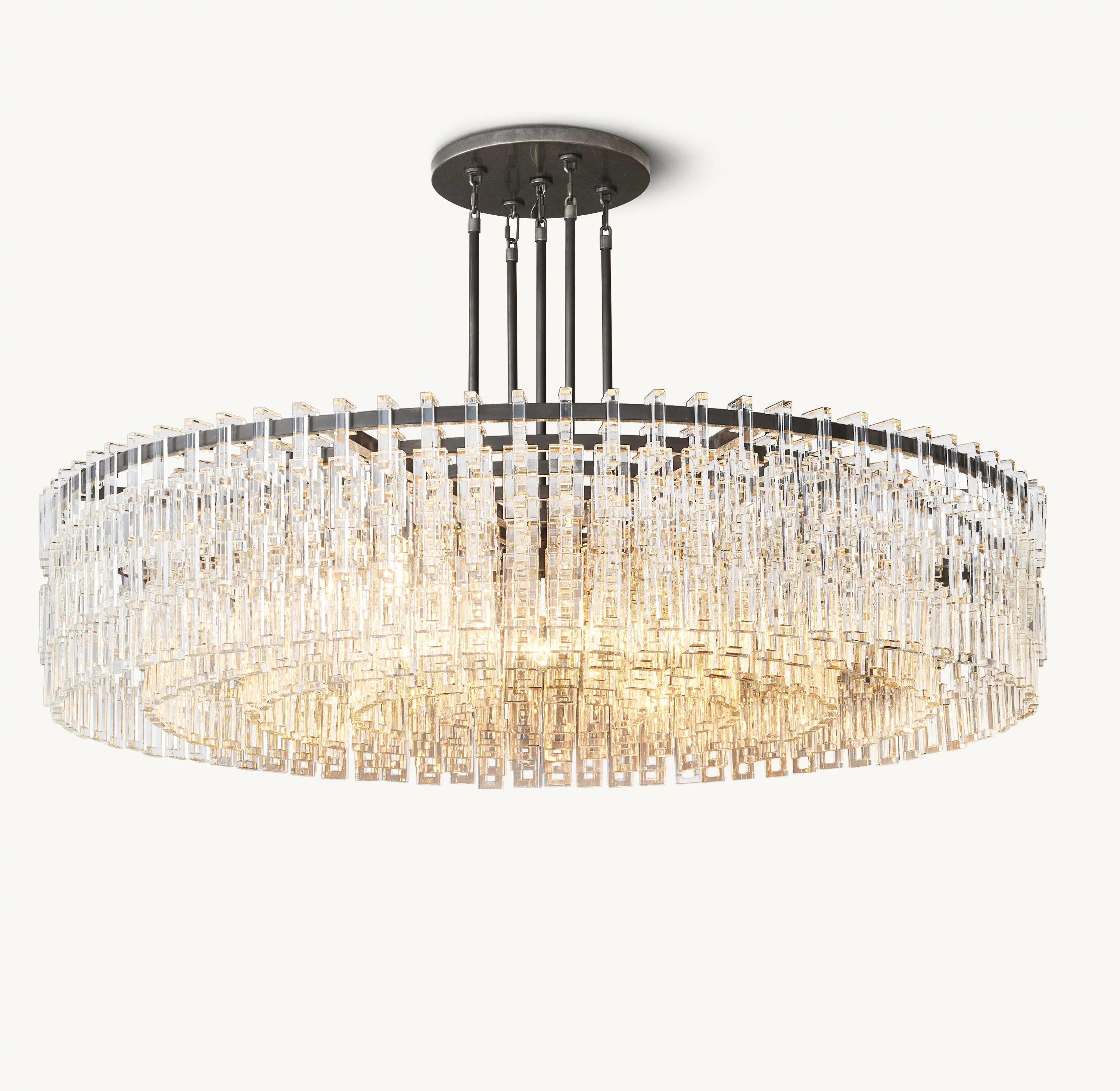 60 Inch Cascading Chain Crystal Round Chandelier - Marignan