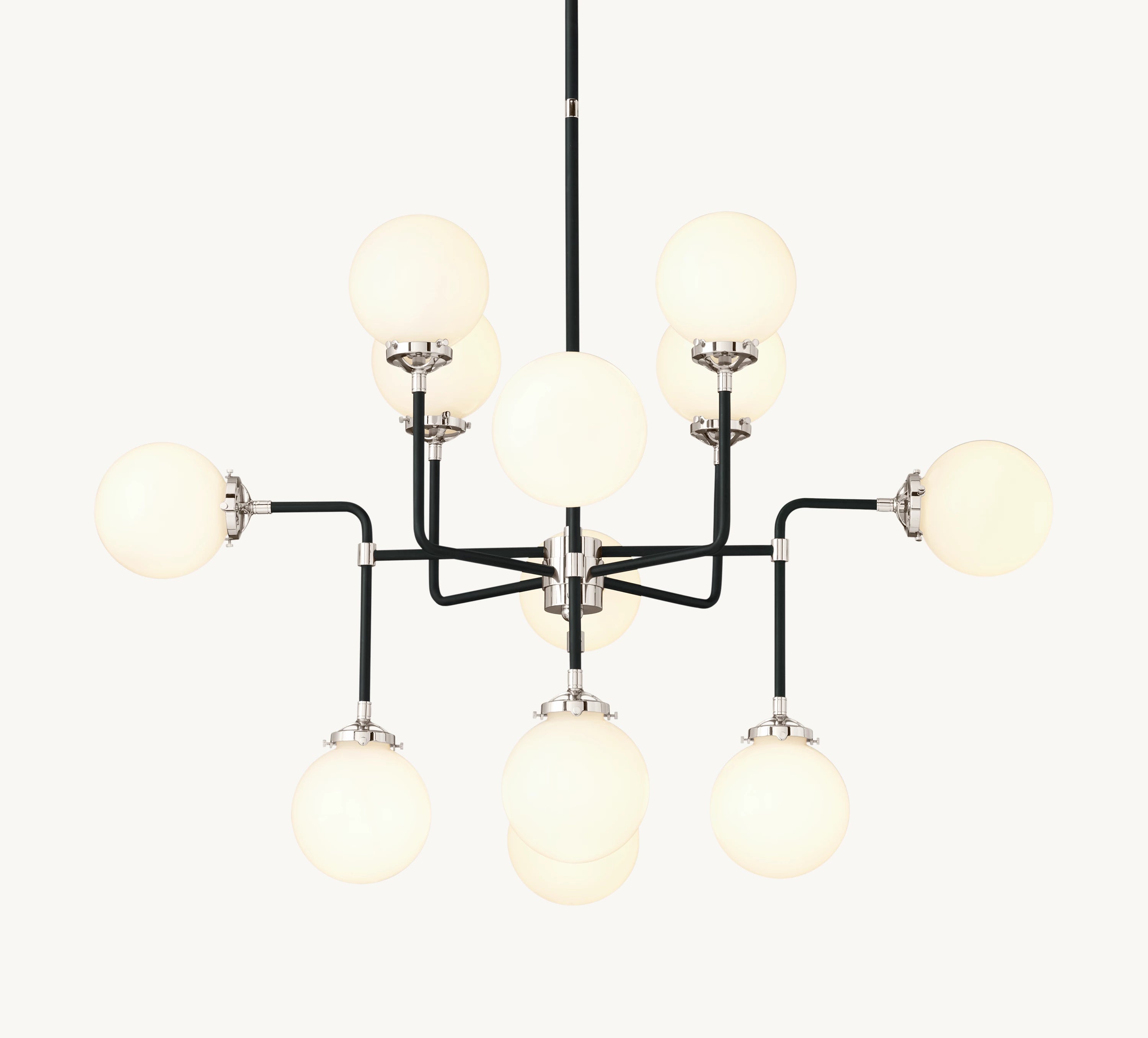 42 Inch Milk Glass Sputnik Globe Chandelier - Bistro