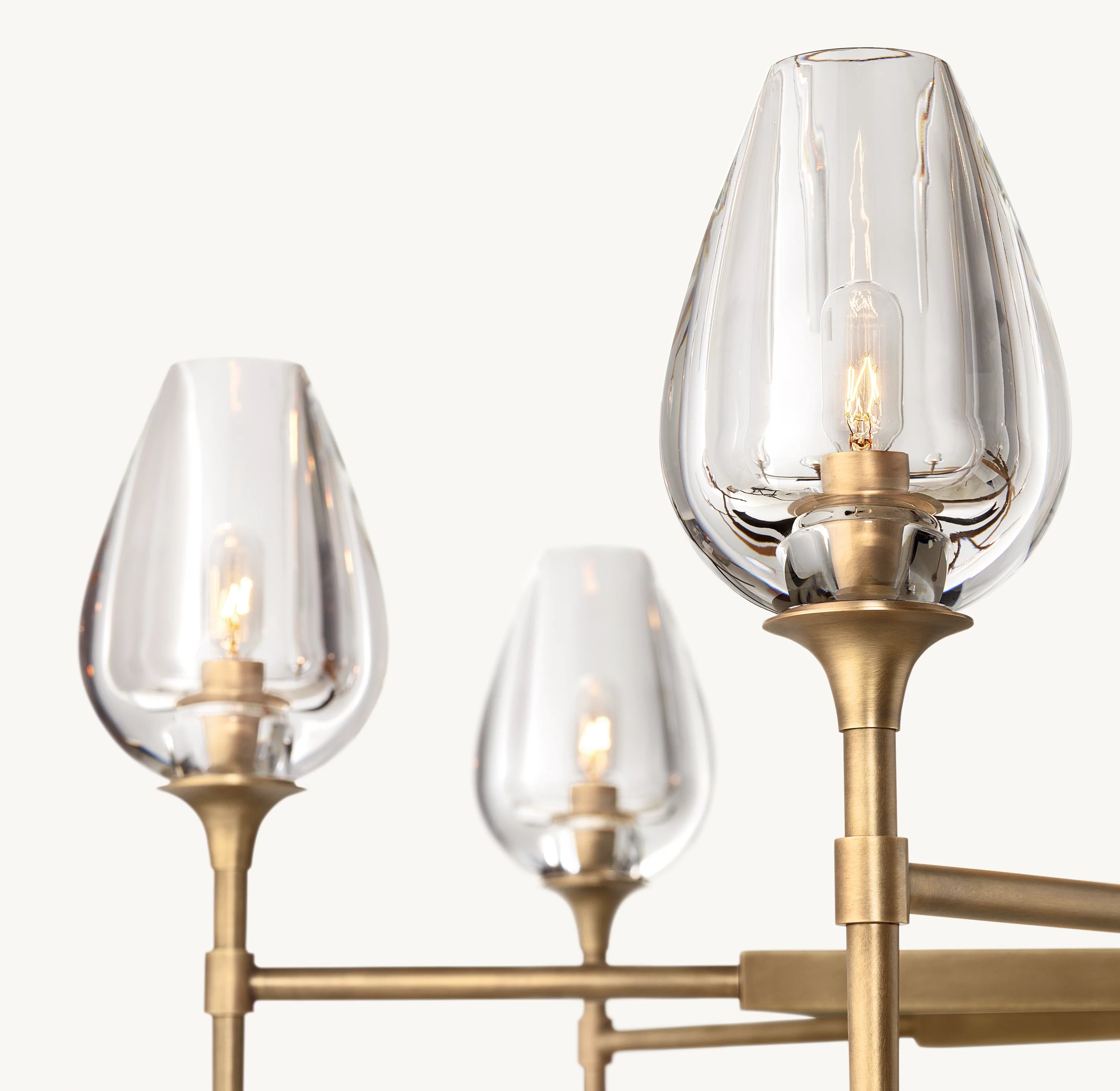 27 Inch Torchiere Crystal Arm Chandelier - Tulip