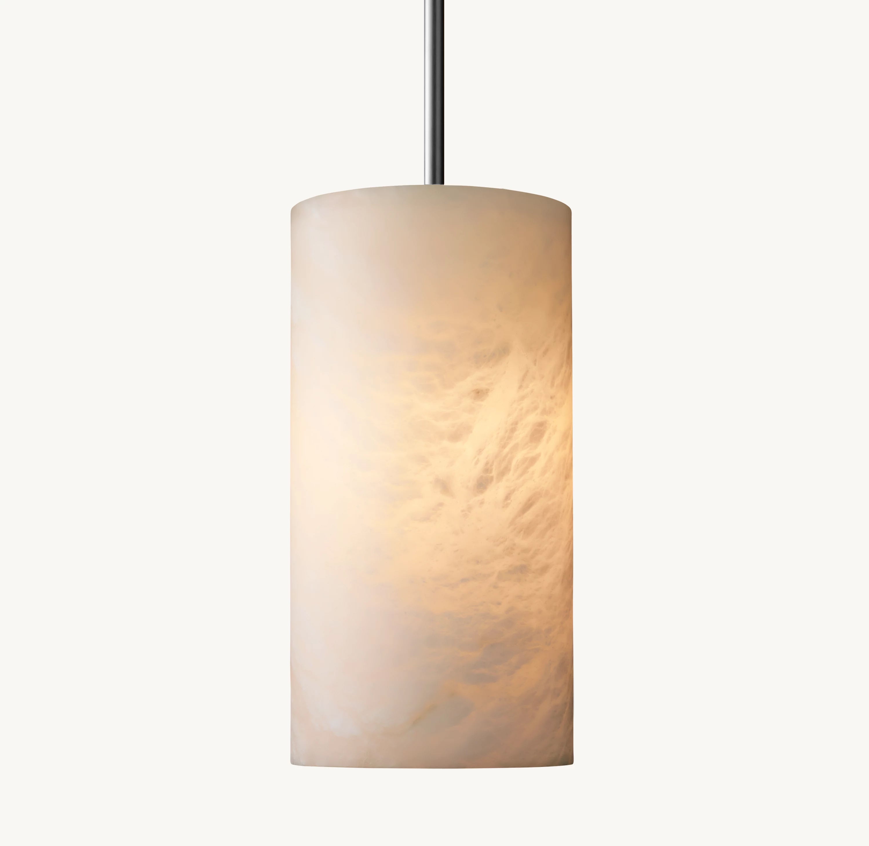 7 Inch Hand-carved Alabaster Cylinder Pendant Light - Celestial