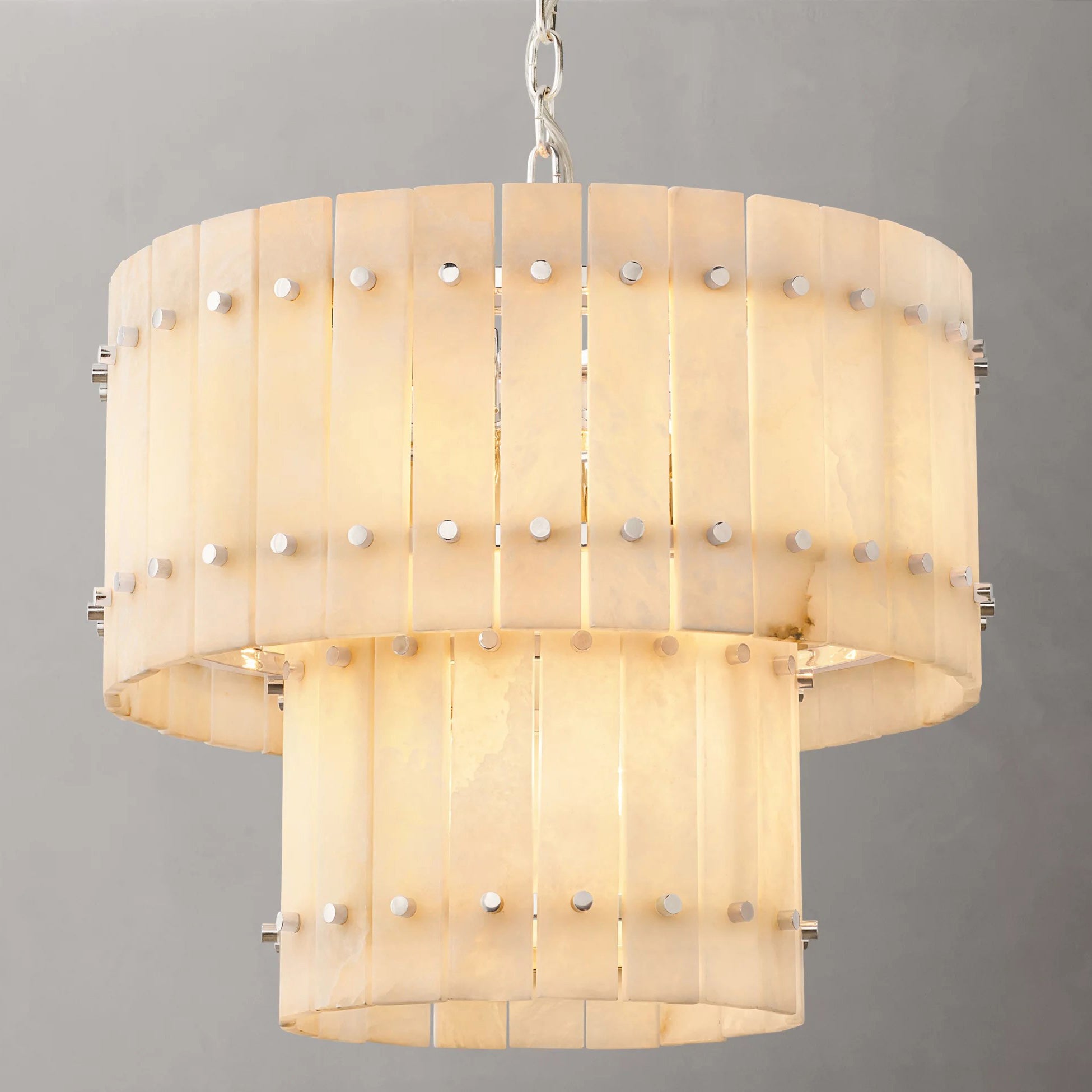 22 Inch Alabaster Two-Tier Chandelier - San Marco