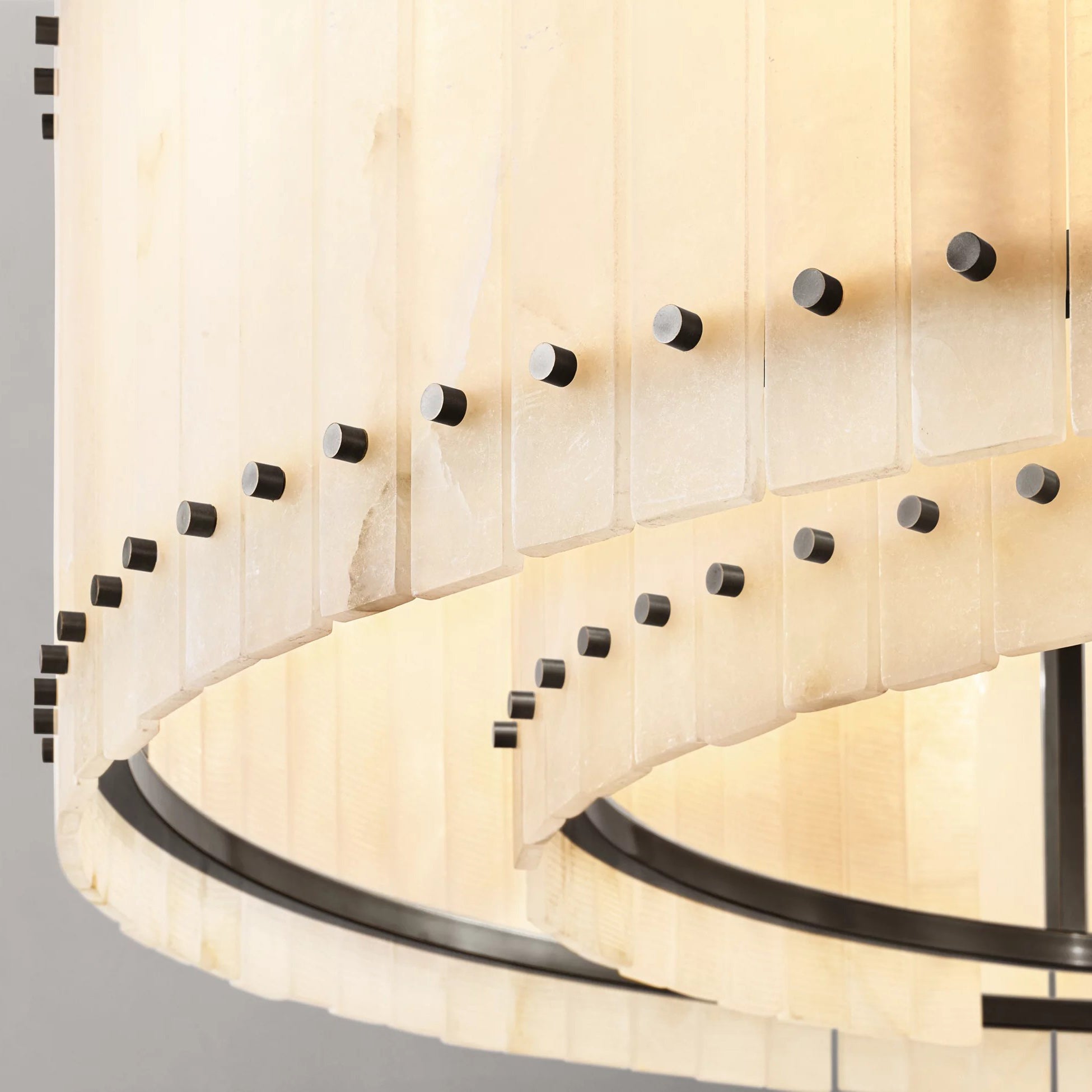 48 Inch Alabaster Two-Tier Chandelier - San Marco