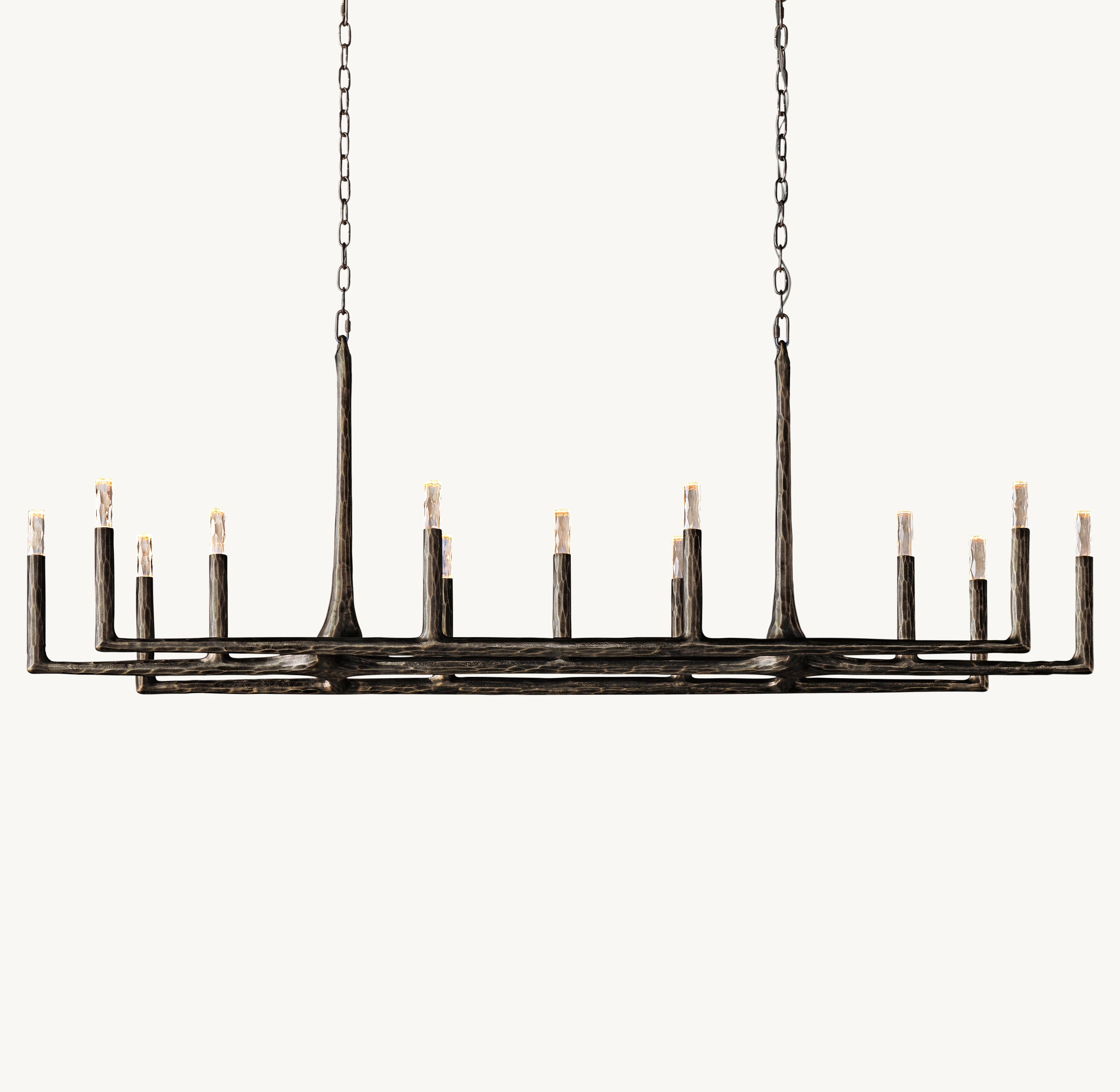 72 Inch Forged Candlestick Linear Chandelier - Thaddeus