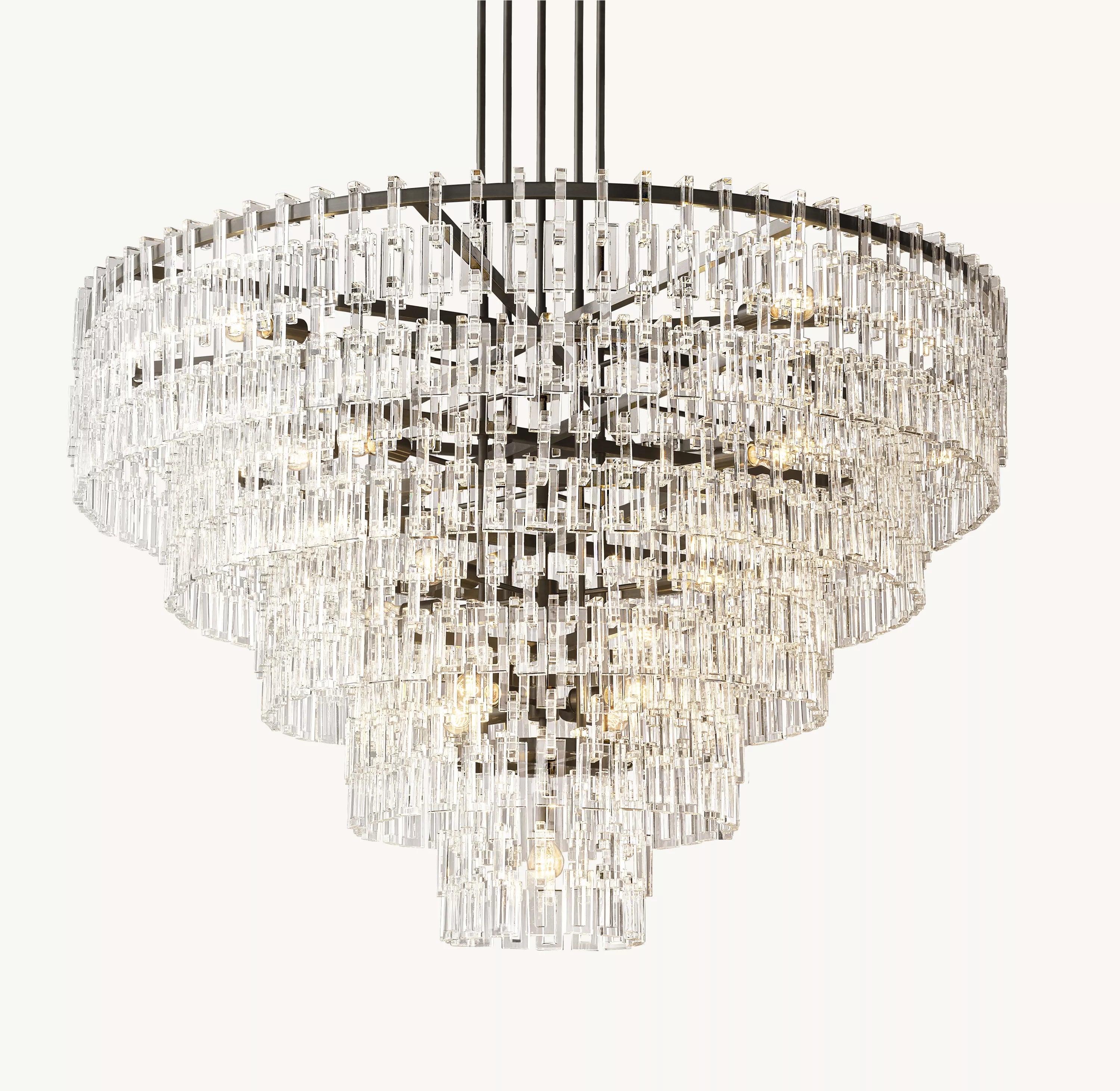 60 Inch Chain Crystal Tiered Chandelier - Marignan