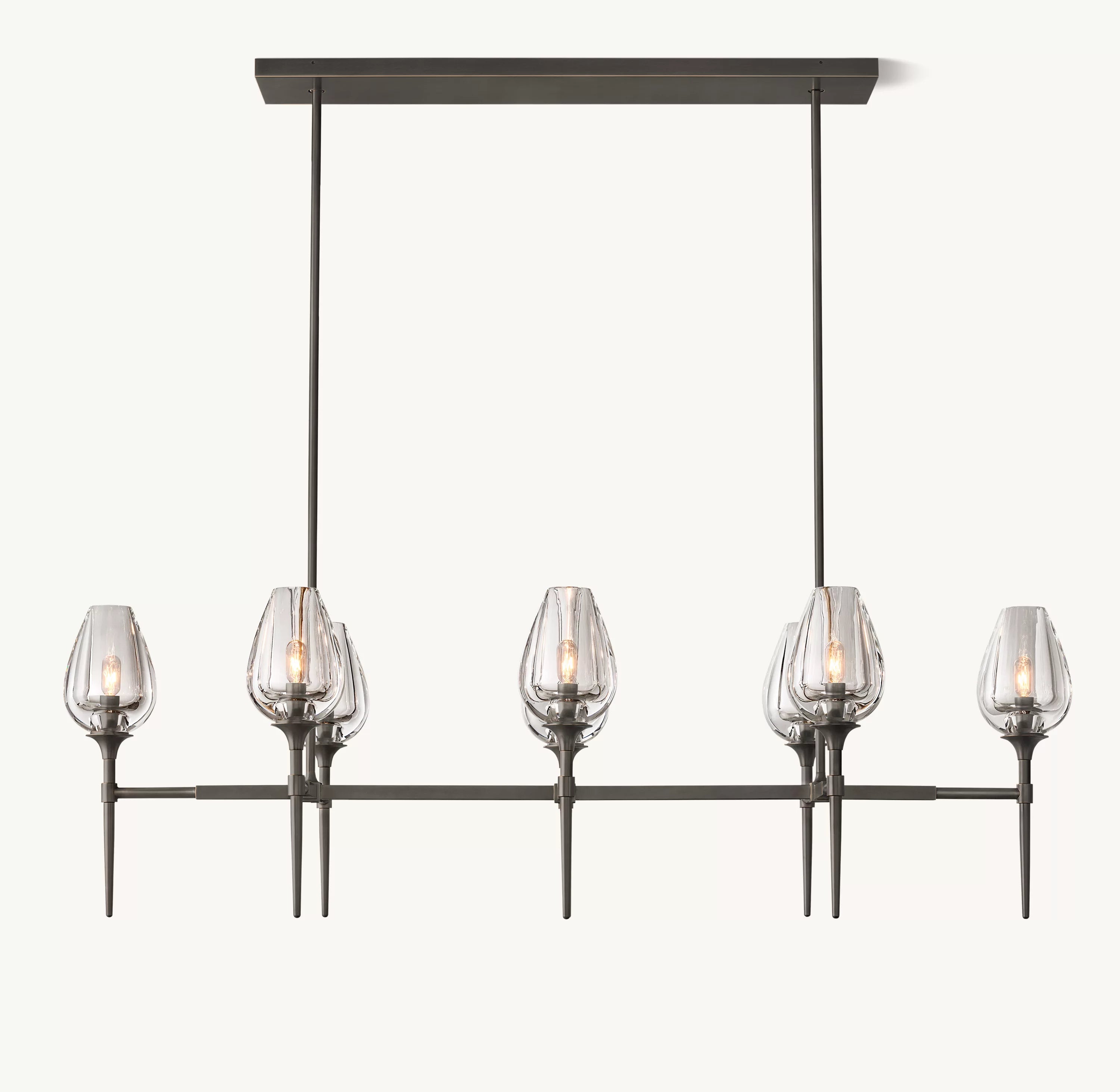 52 Inch Torchiere Crystal Linear Chandelier - Tulip