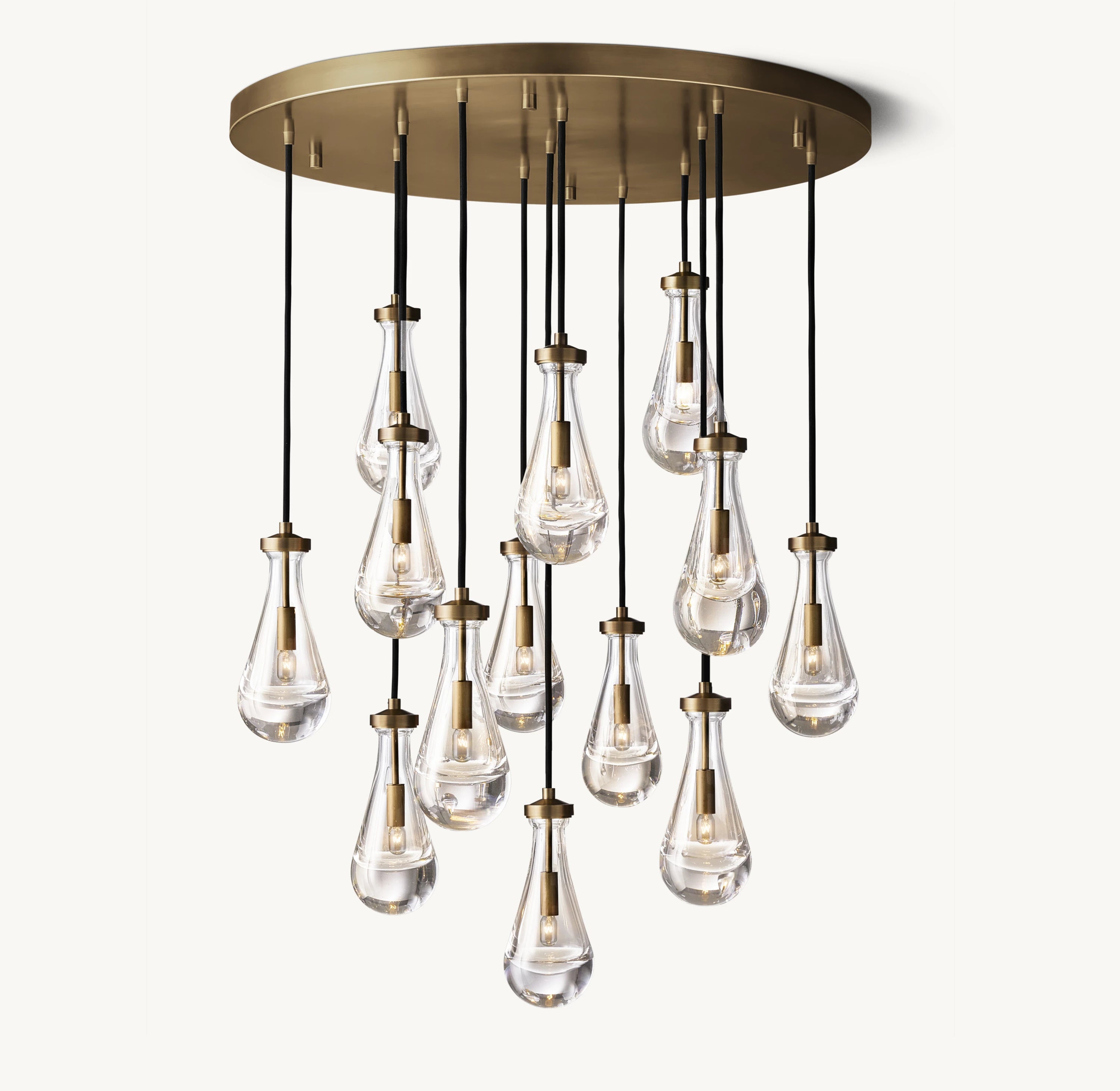 36 Inch Raindrop Glass Round Chandelier – Ava