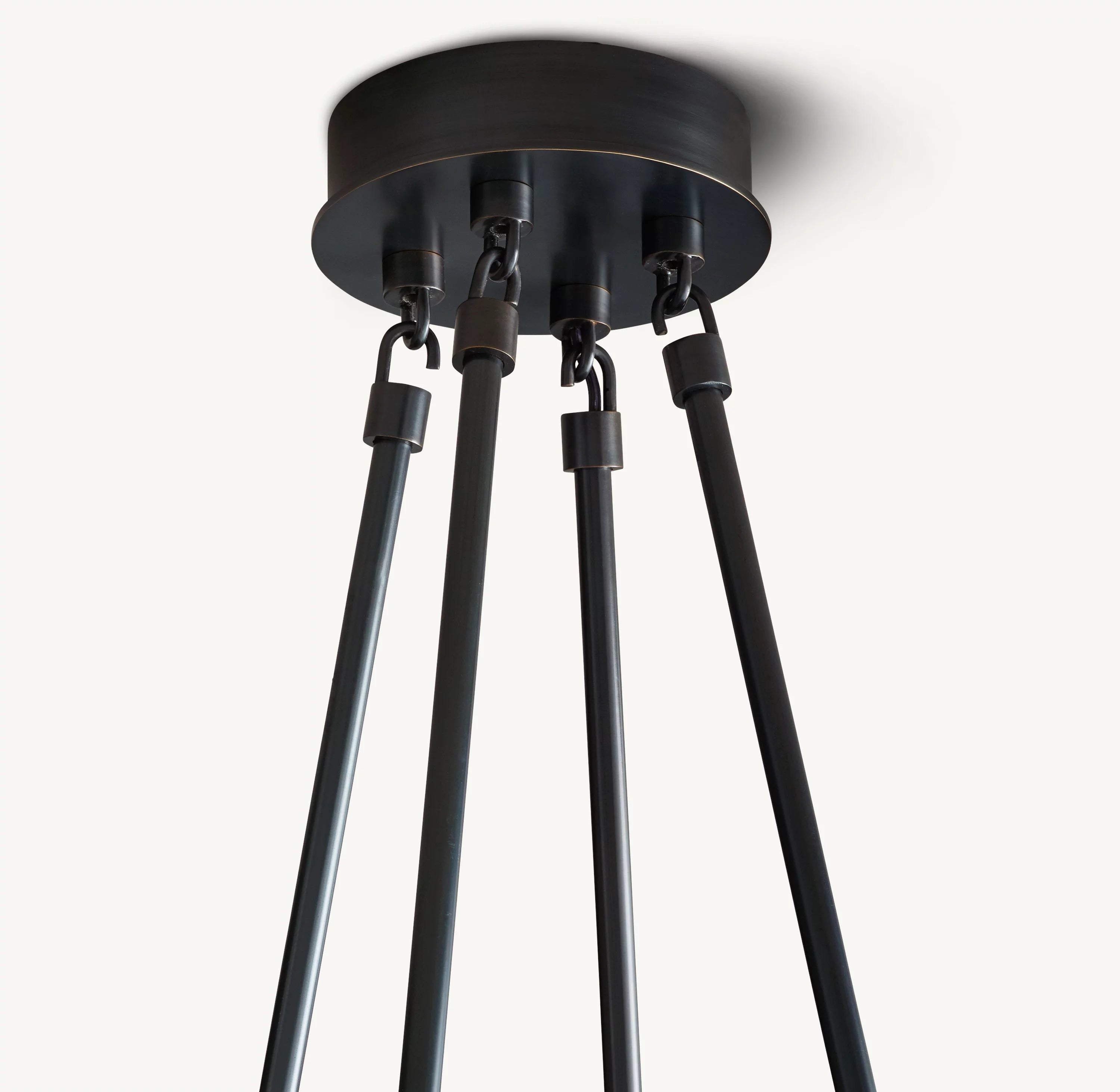 46 Inch Torch Round Chandelier - Verre