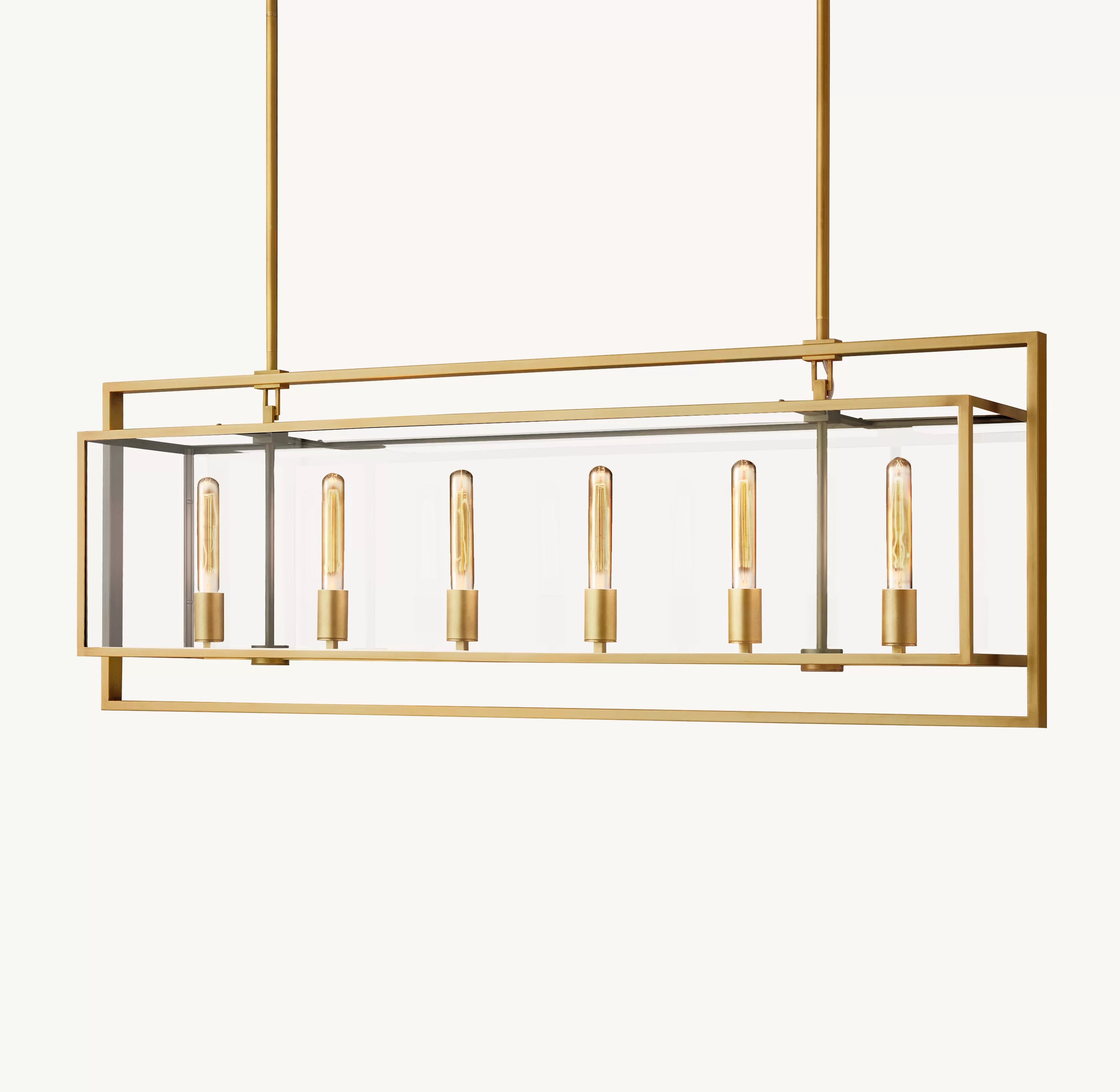 54 Inch Glass Rectangular Chandelier - Beckman