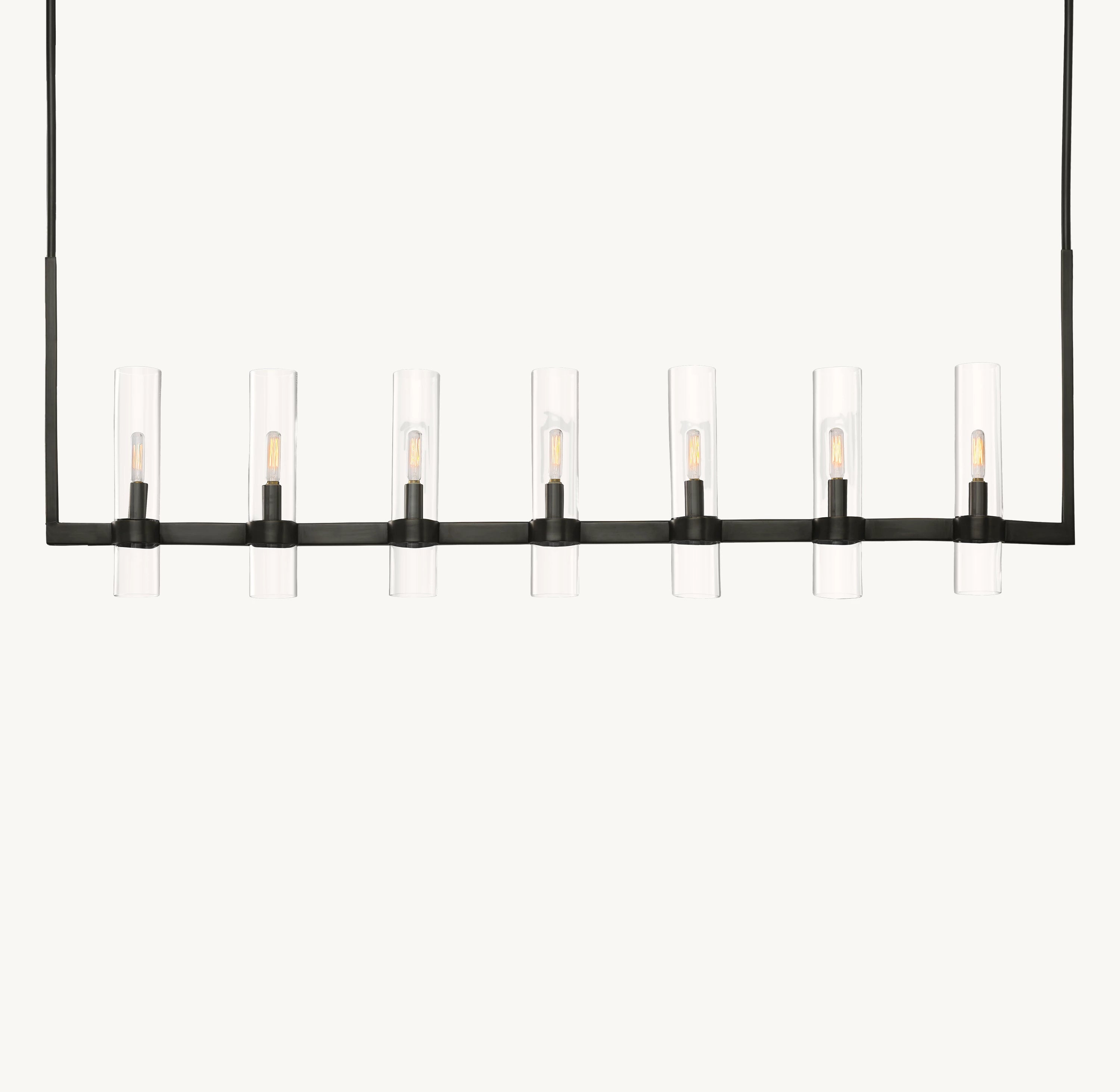 54 Inch Cylindrical Glass Candle Linear Chandelier - Ravelle