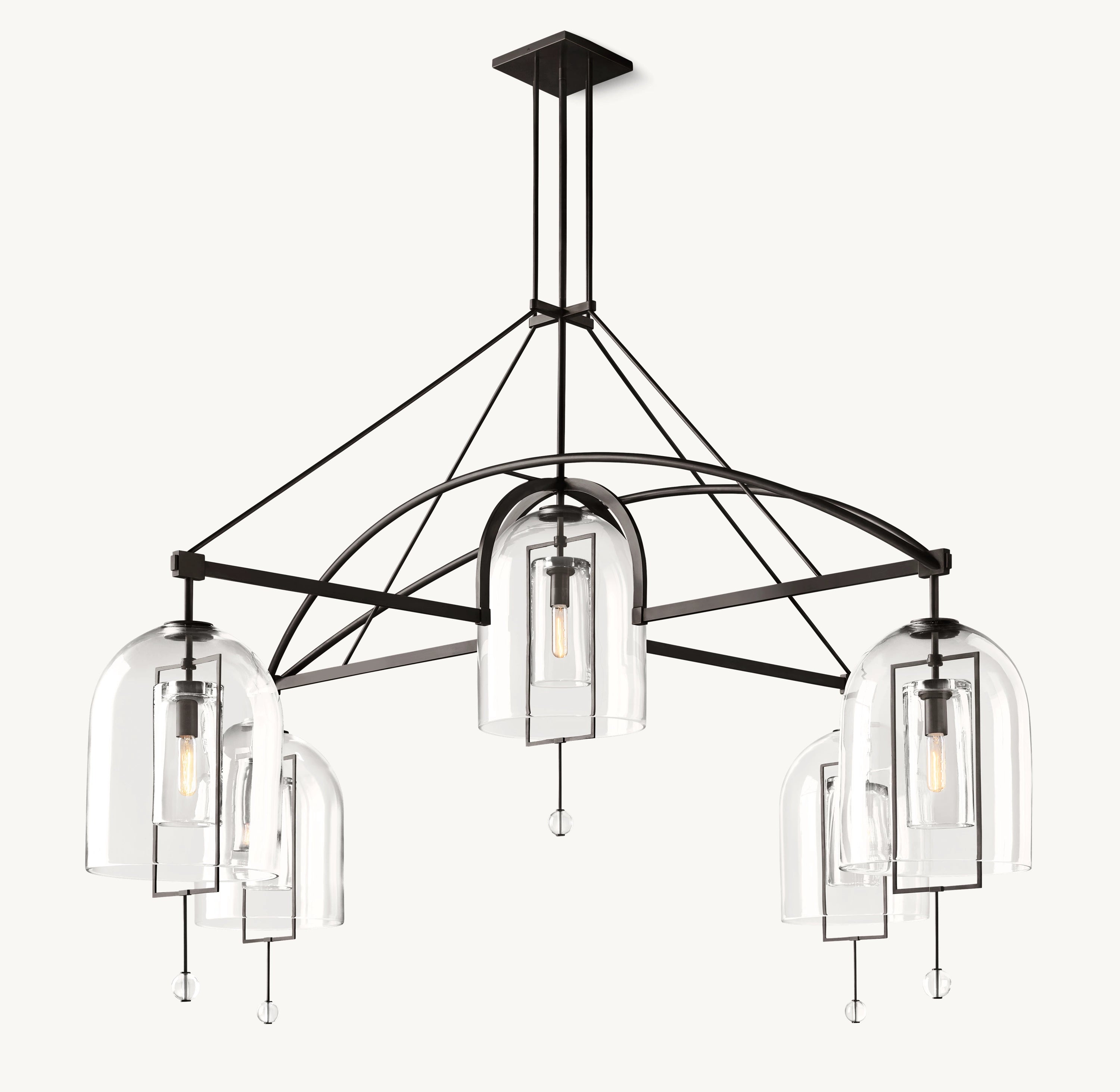 61 Inch Bell Glass Chandelier - Fulcrum