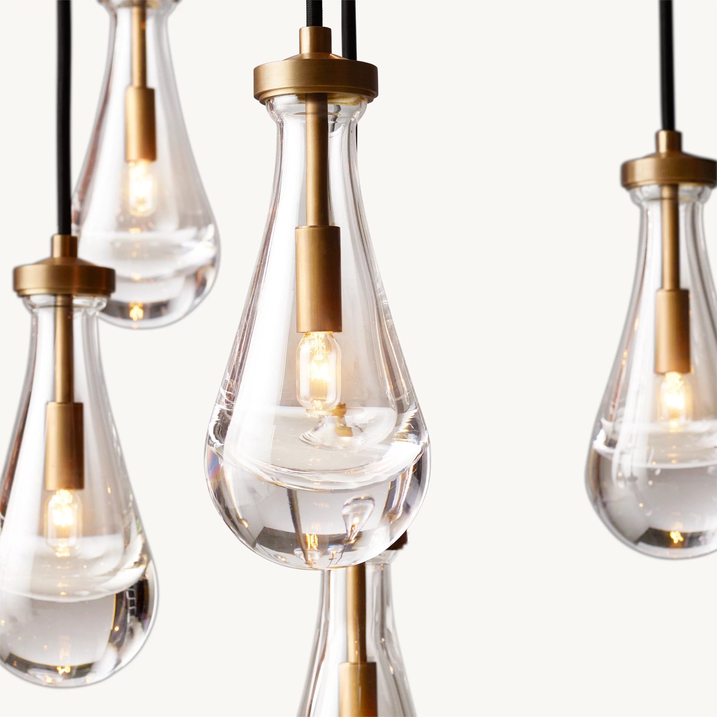 47 Inch Raindrop Glass Round Chandelier – Ava
