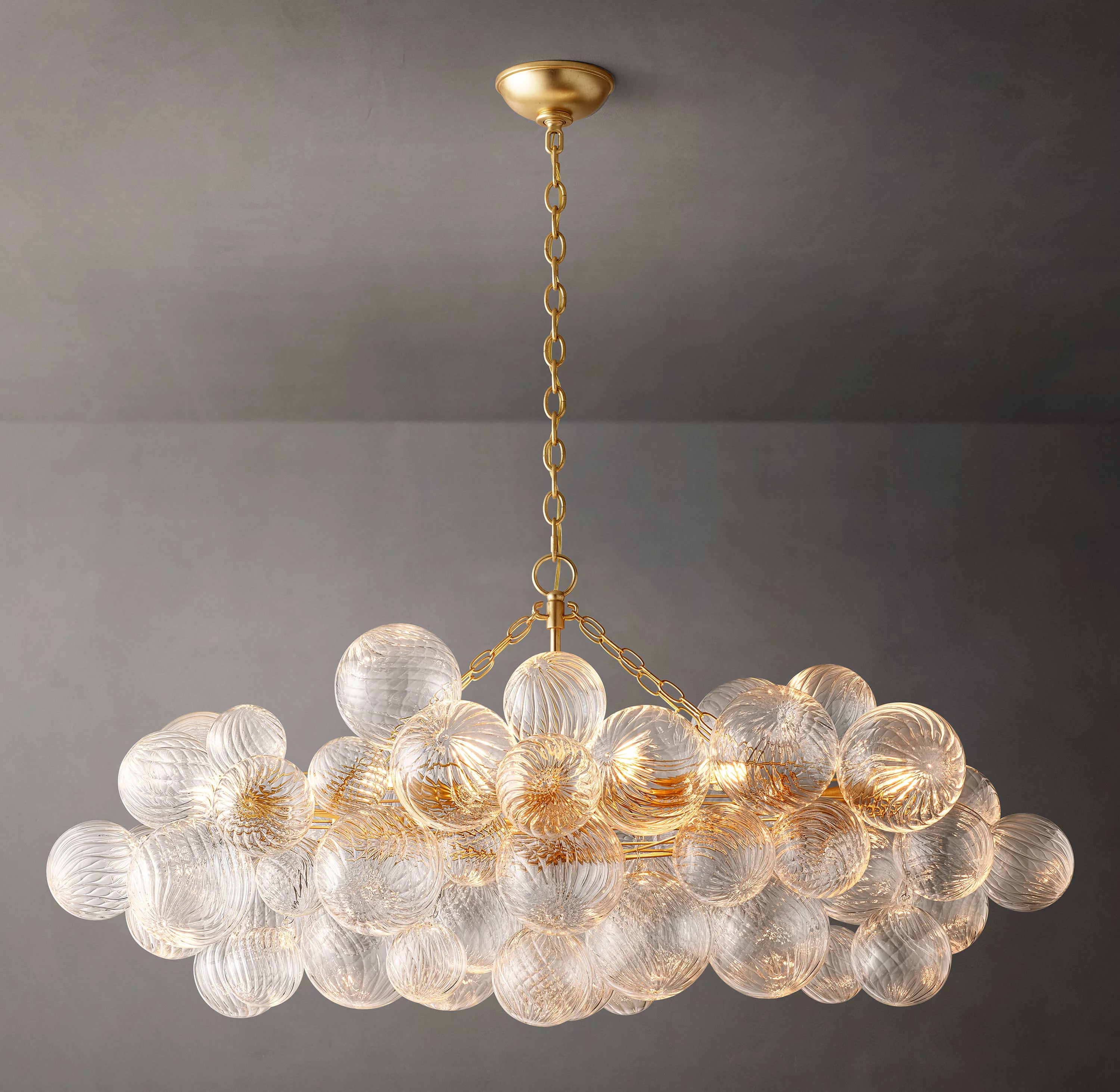 51 Inch Glass Bubble Linear Chandelier - Talia