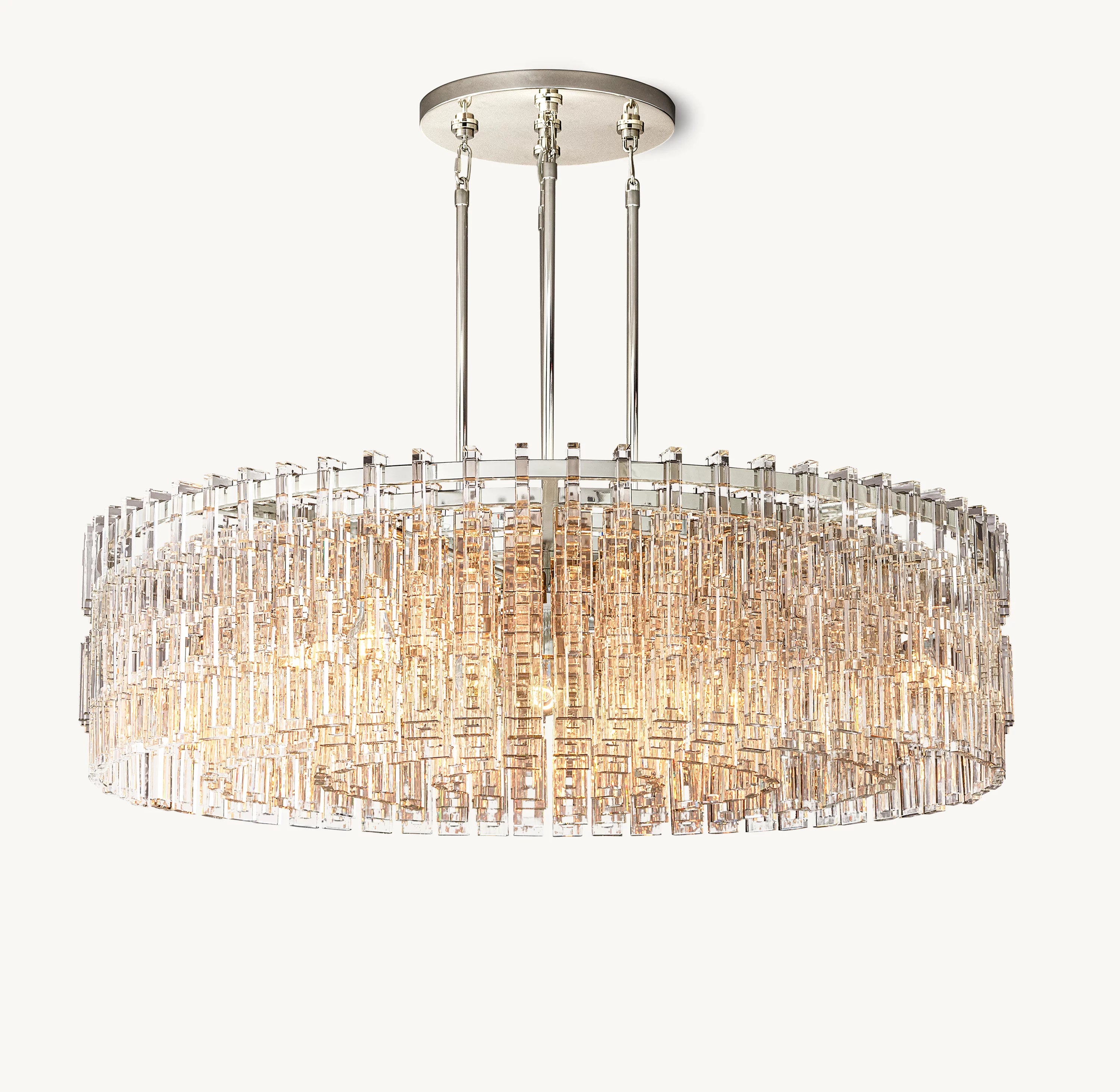 48 Inch Cascading Chain Crystal Round Chandelier - Marignan