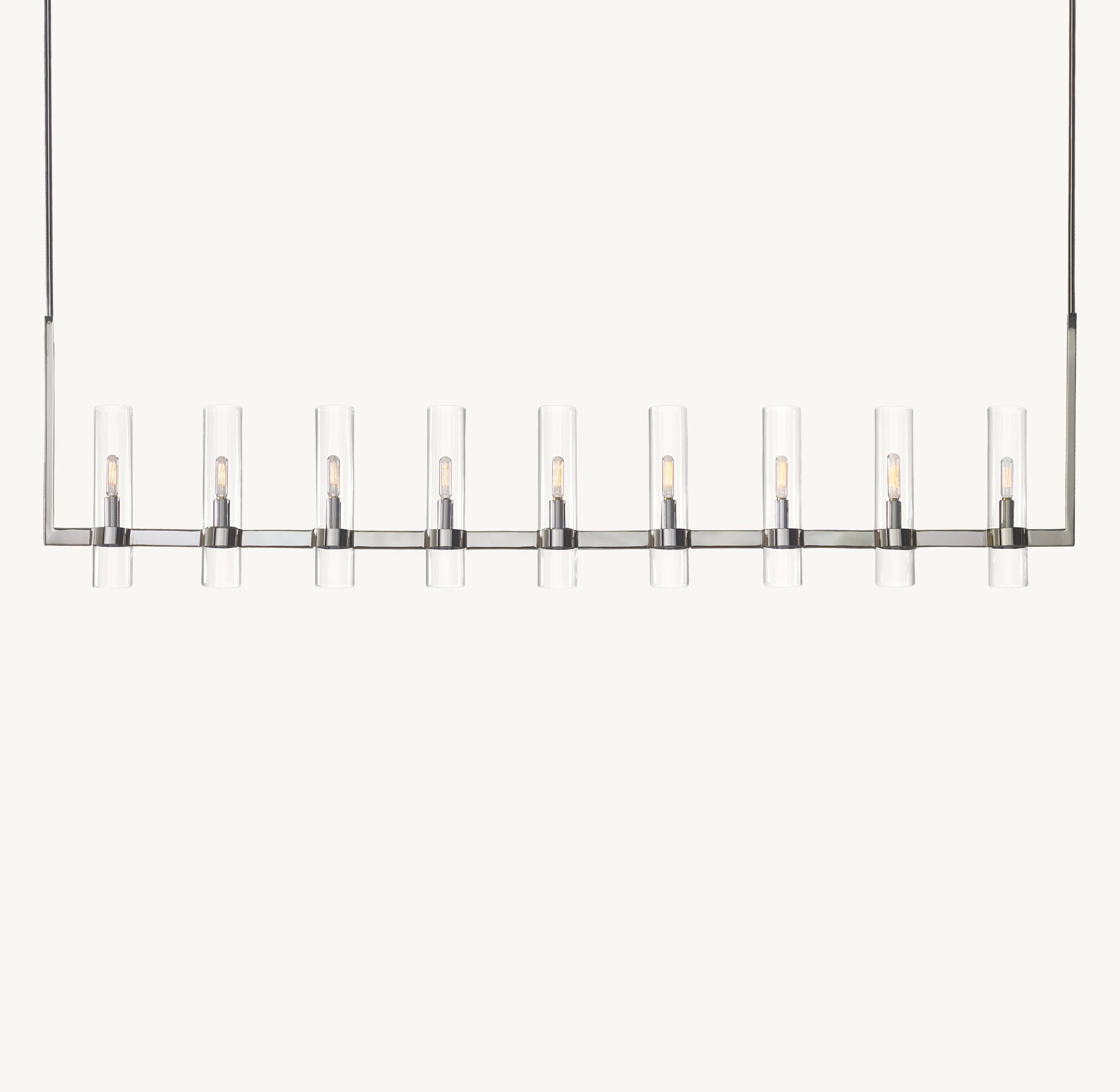 69 Inch Cylindrical Glass Candle Linear Chandelier - Ravelle