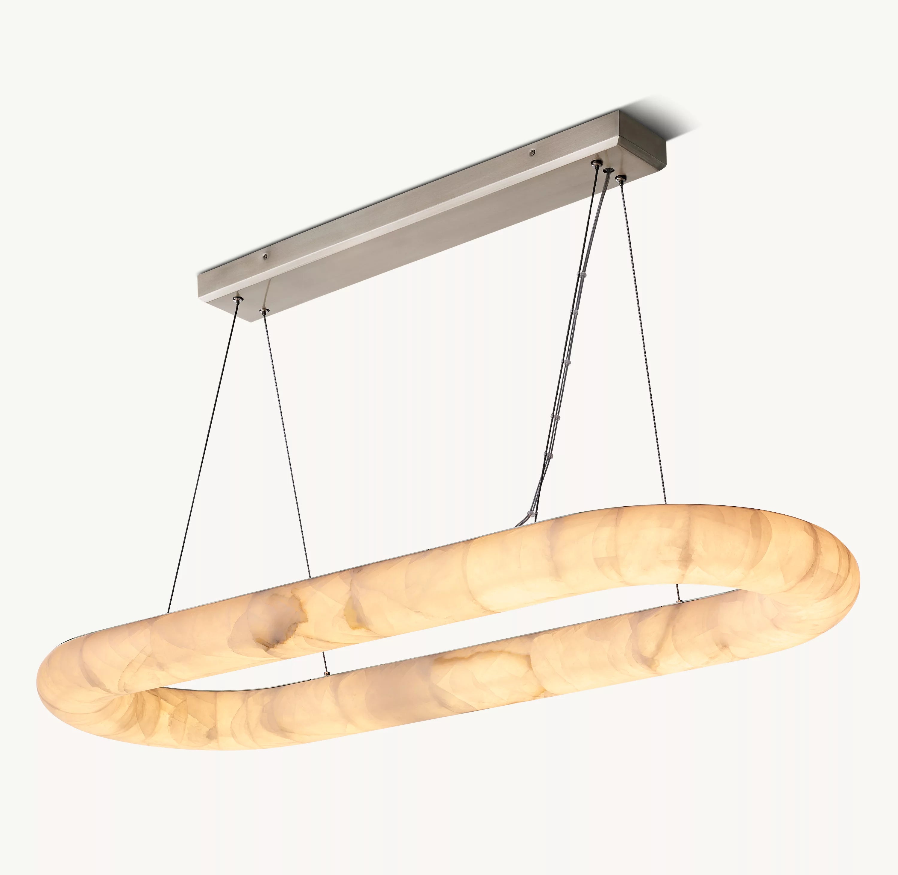 57 Inch Lisse Oval Alabaster Chandelier - Rivage