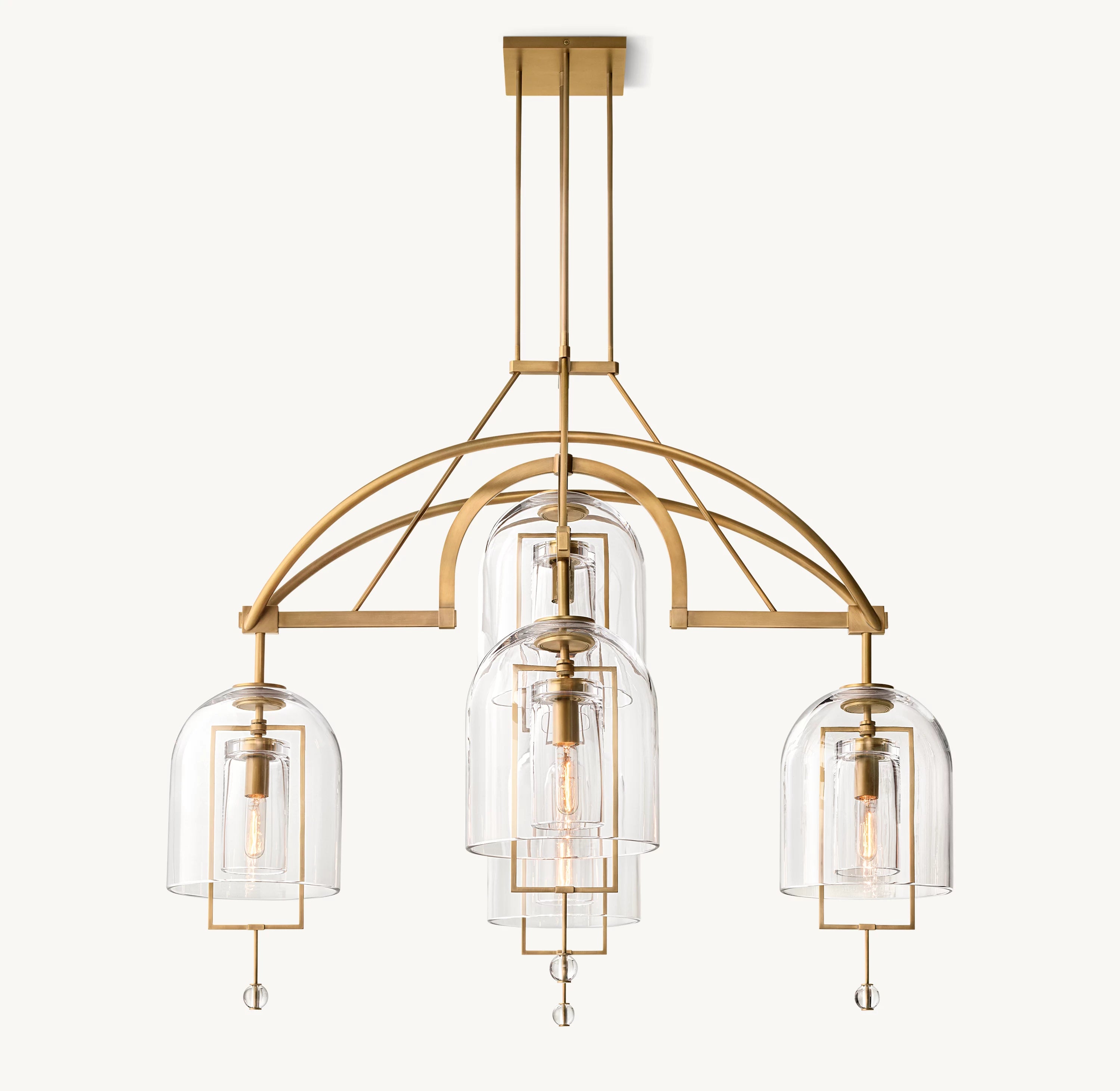 48 Inch Bell Glass Chandelier - Fulcrum